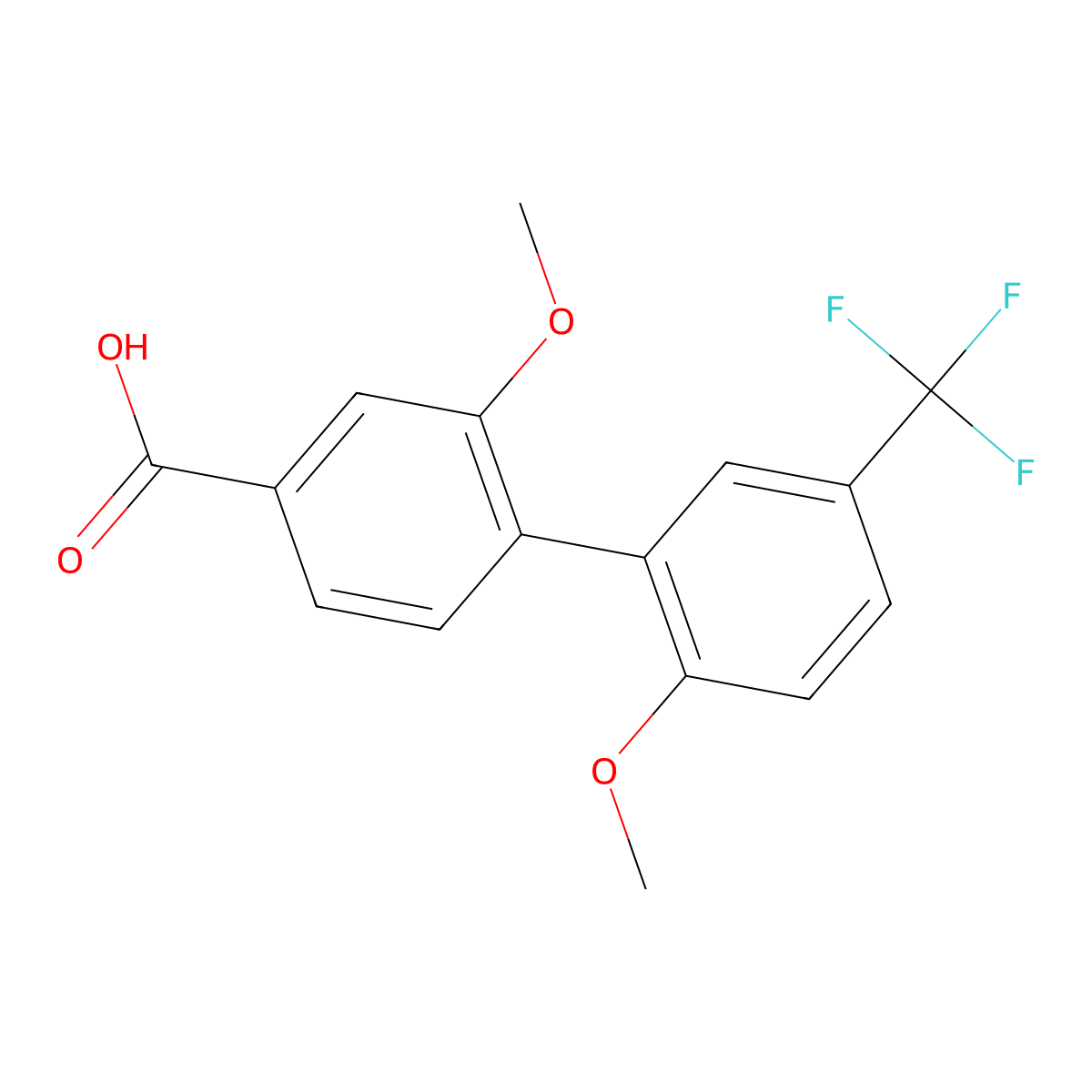 4-(2-Methoxy-5-trifluoromethylphenyl)-3-methoxybenzoic acid molecular structure, CAS 1261936-50-8