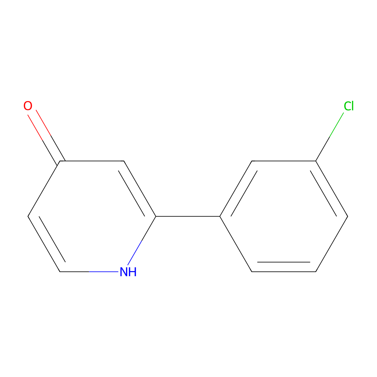 2-(3-Chlorophenyl)pyridin-4(1H)-one molecular structure, CAS 1261936-74-6