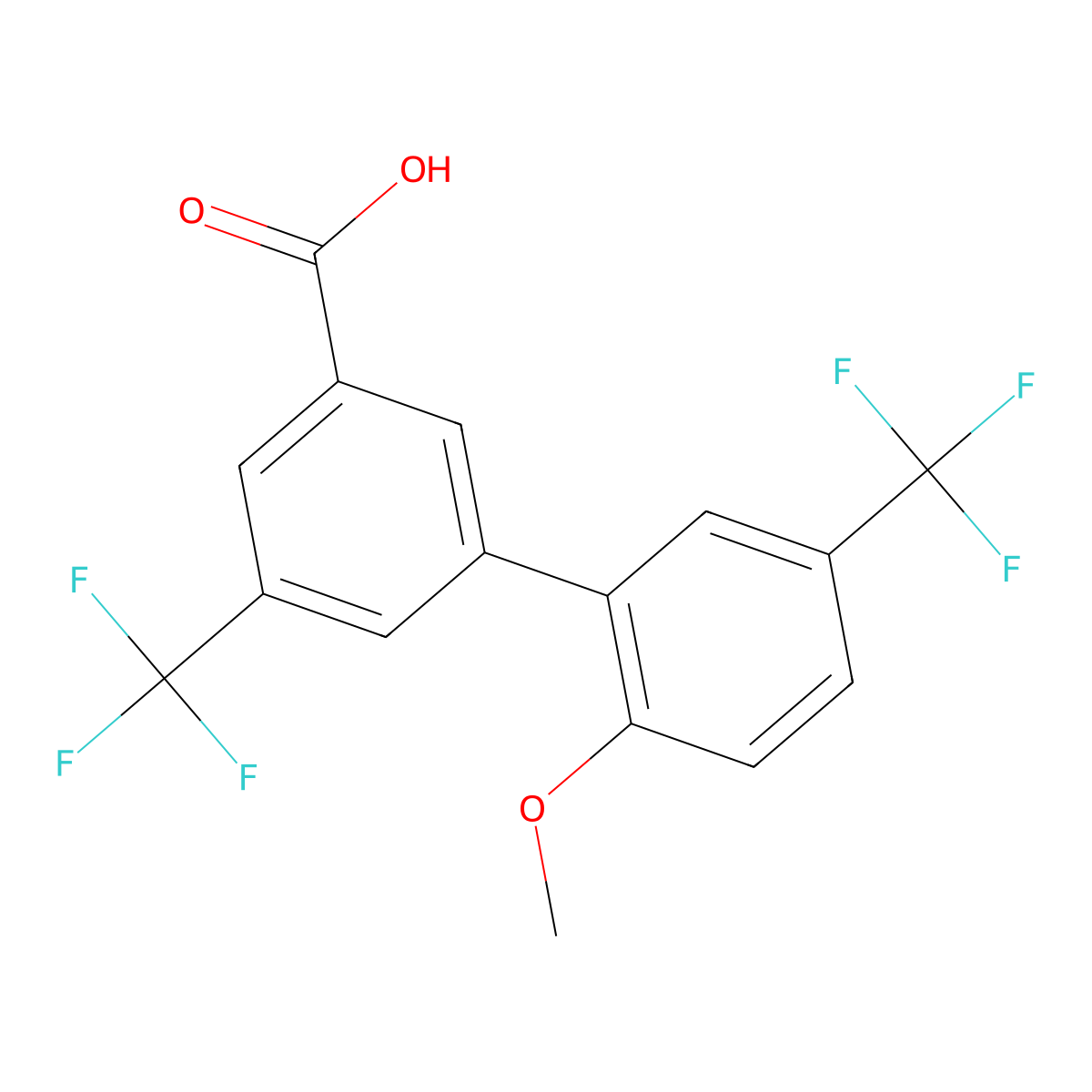 3-(2-Methoxy-5-trifluoromethylphenyl)-5-trifluoromethylbenzoic acid molecular structure, CAS 1261936-79-1