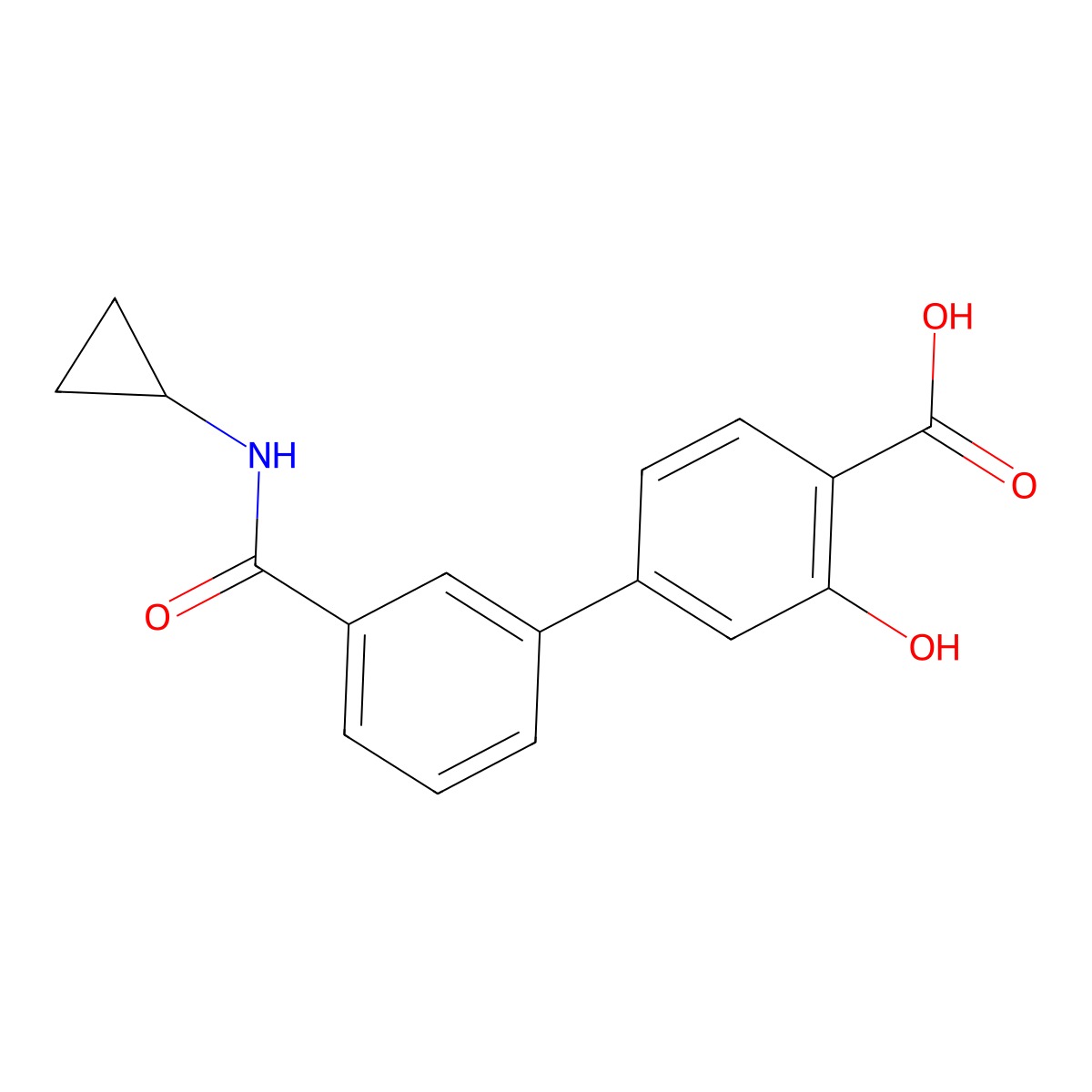 4-[3-(Cyclopropylaminocarbonyl)phenyl]-2-hydroxybenzoic acid molecular structure, CAS 1261936-82-6