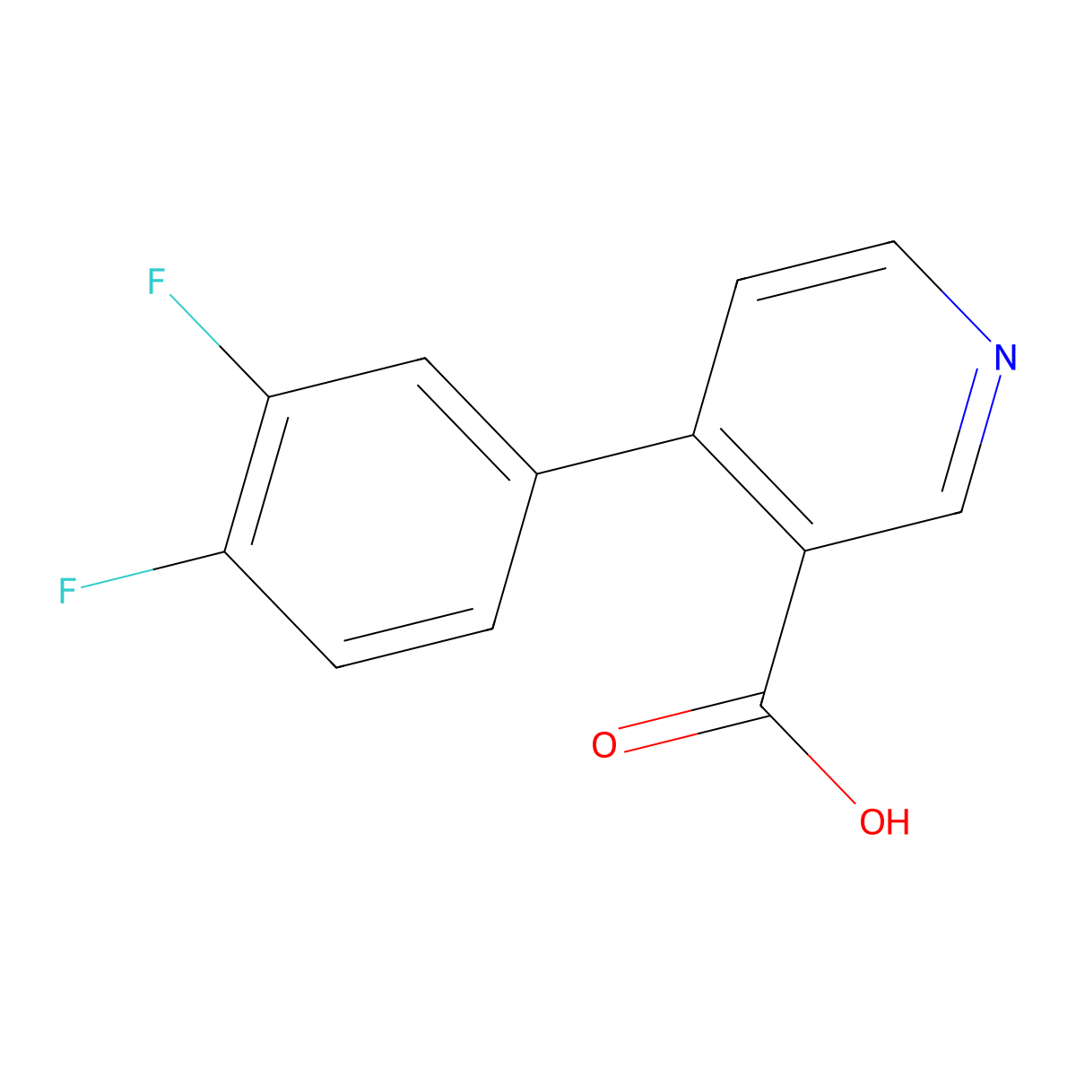 4-(3,4-Difluorophenyl)pyridine-3-carboxylic acid molecular structure, CAS 1261936-83-7