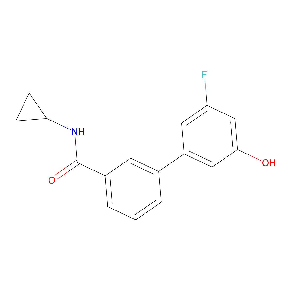 5-[3-(Cyclopropylaminocarbonyl)phenyl]-3-fluorophenol molecular structure, CAS 1261936-87-1