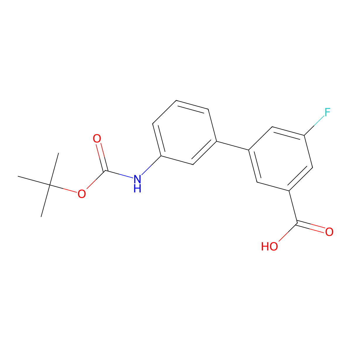 3-(3-Boc-aminophenyl)-5-fluorobenzoic acid molecular structure, CAS 1261936-95-1