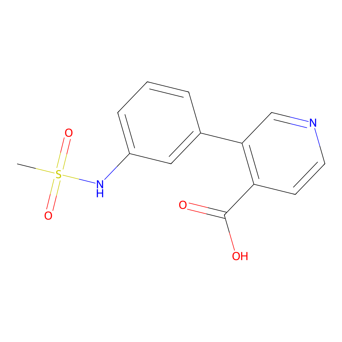 3-(3-Methylsulfonylaminophenyl)isonicotinic acid molecular structure, CAS 1261936-99-5