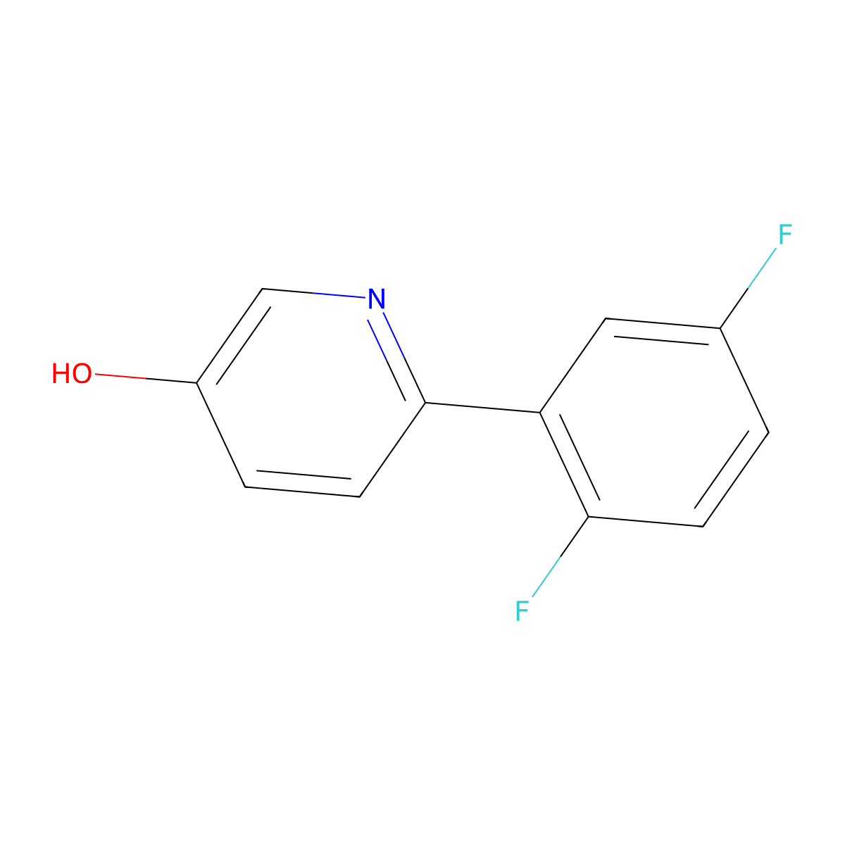 6-(2,5-Difluorophenyl)pyridin-3-ol molecular structure, CAS 1261937-03-4