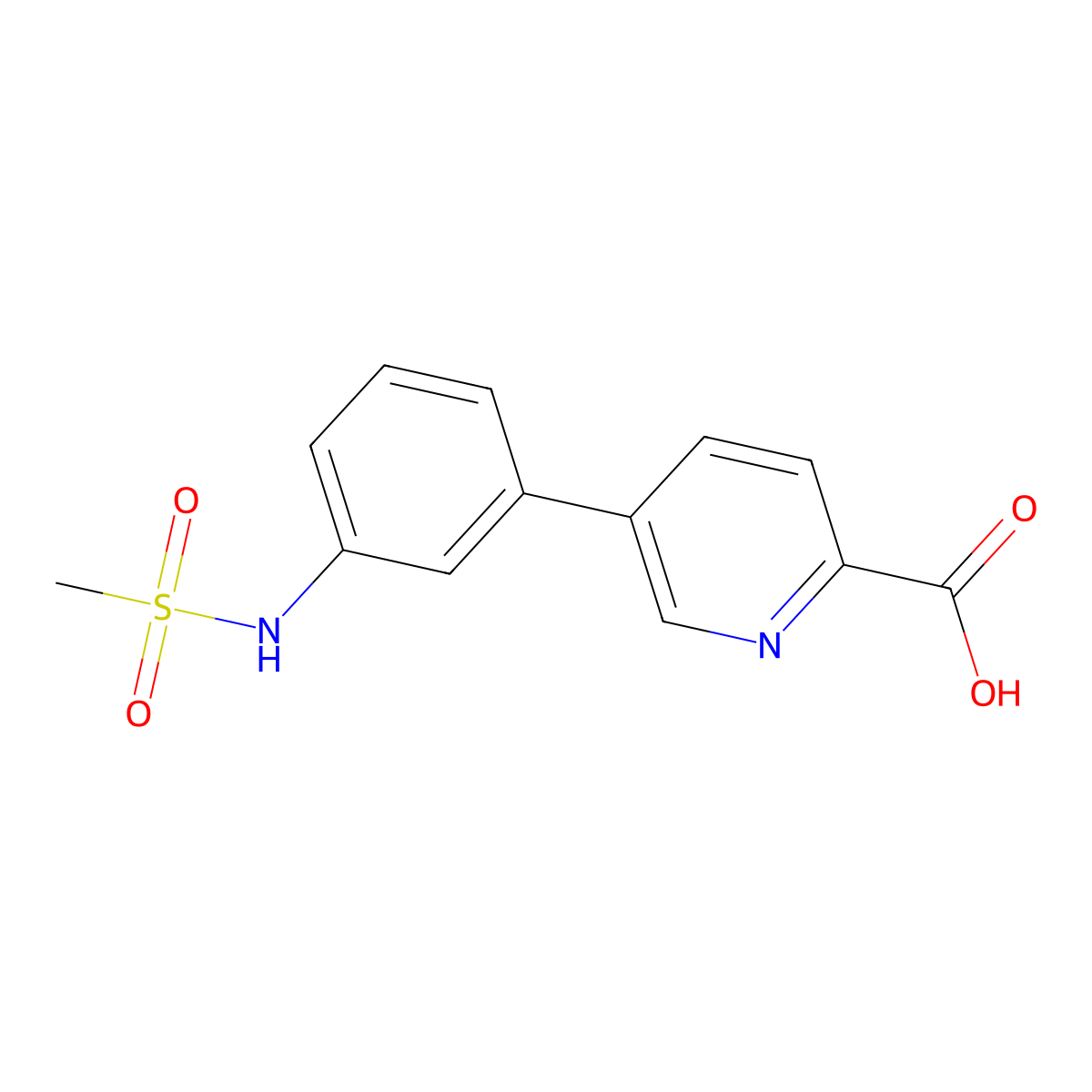 5-(3-Methylsulfonylaminophenyl)picolinic acid molecular structure, CAS 1261937-05-6