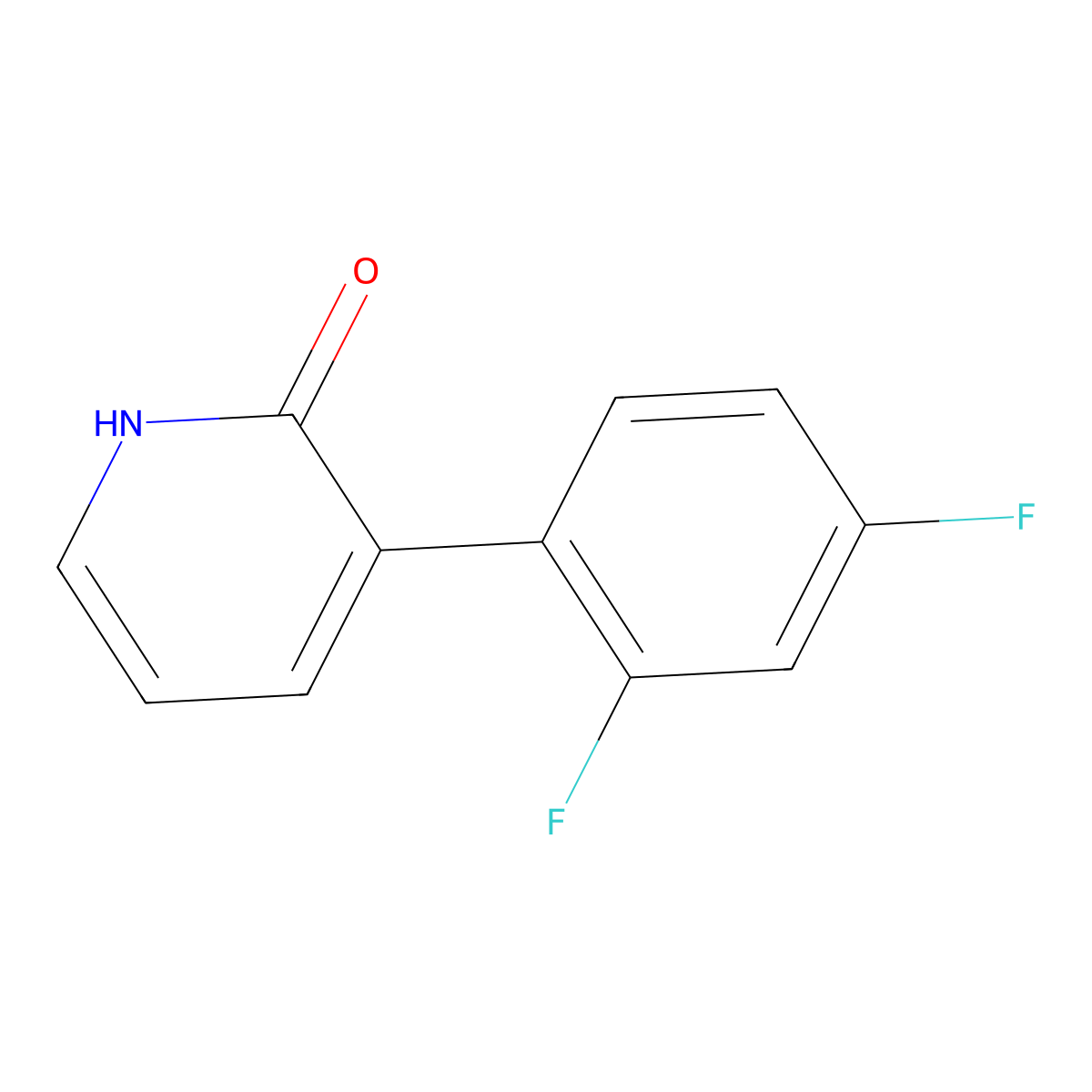 3-(2,4-Difluorophenyl)pyridin-2(1H)-one molecular structure, CAS 1261937-25-0