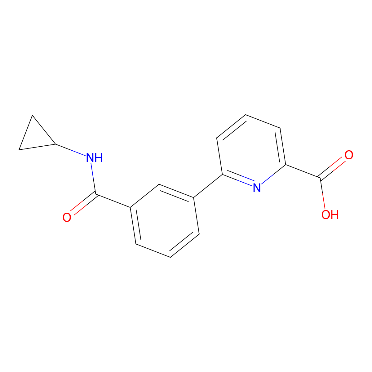 6-[3-(Cyclopropylaminocarbonyl)phenyl]picolinic acid molecular structure, CAS 1261937-26-1