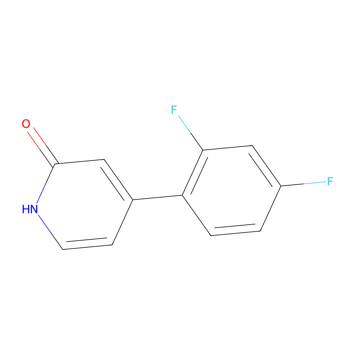 4-(2,4-Difluorophenyl)pyridin-2(1H)-one molecular structure, CAS 1261937-32-9