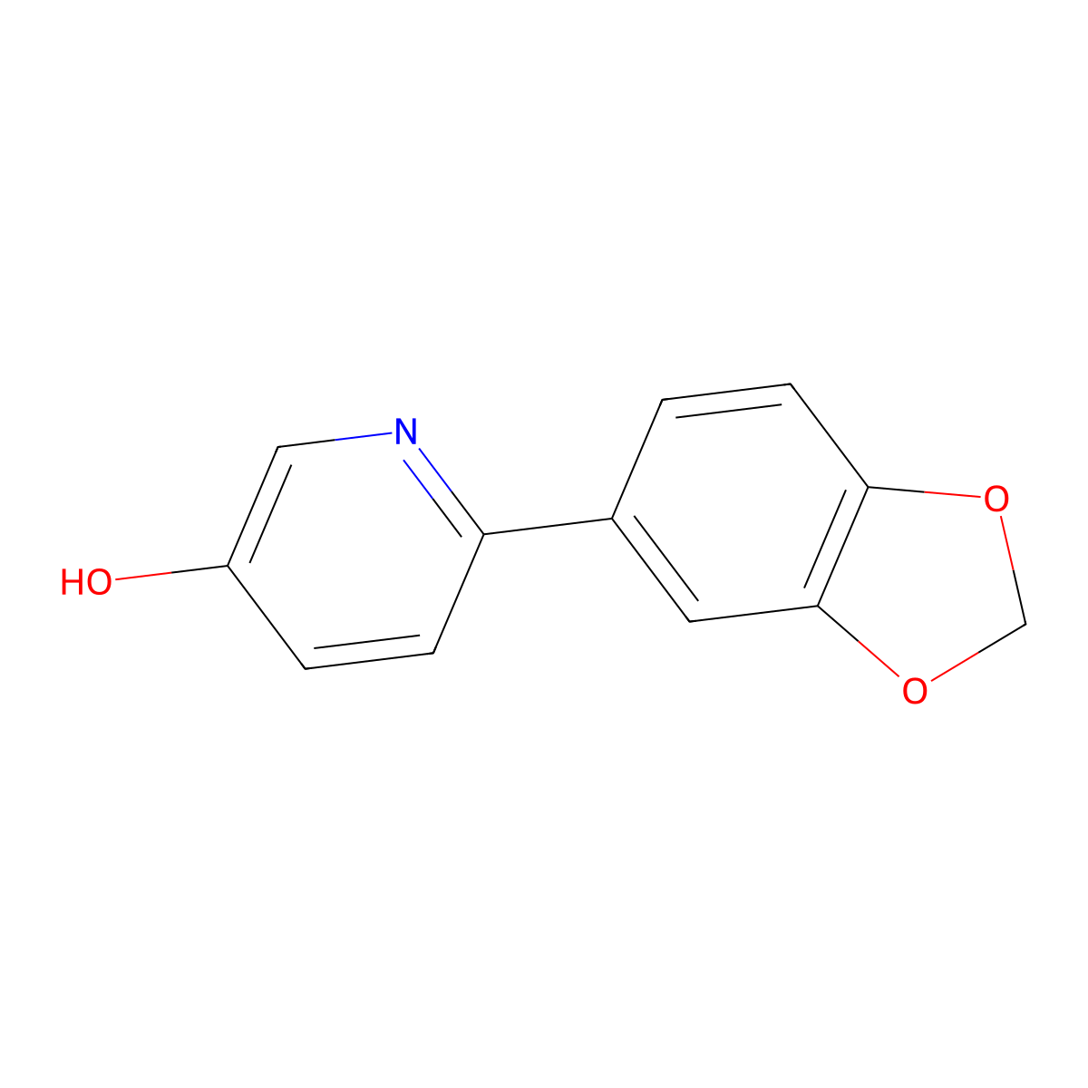 5-Hydroxy-2-(3,4-methylenedioxyphenyl)pyridine molecular structure, CAS 1261937-38-5