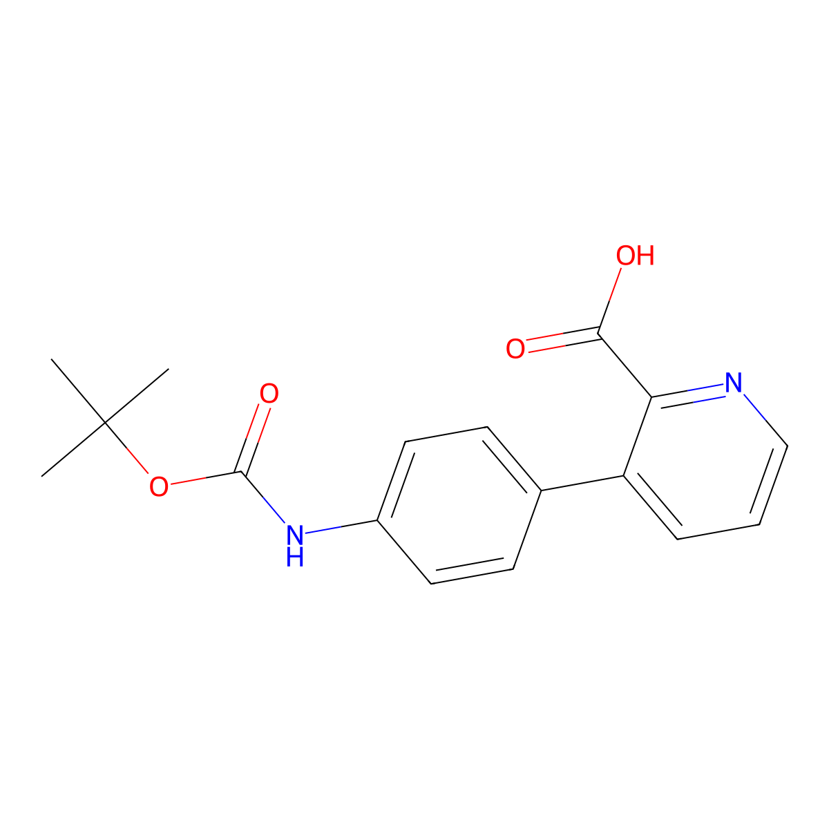 3-(4-((tert-Butoxycarbonyl)amino)phenyl)picolinic acid molecular structure, CAS 1261937-41-0