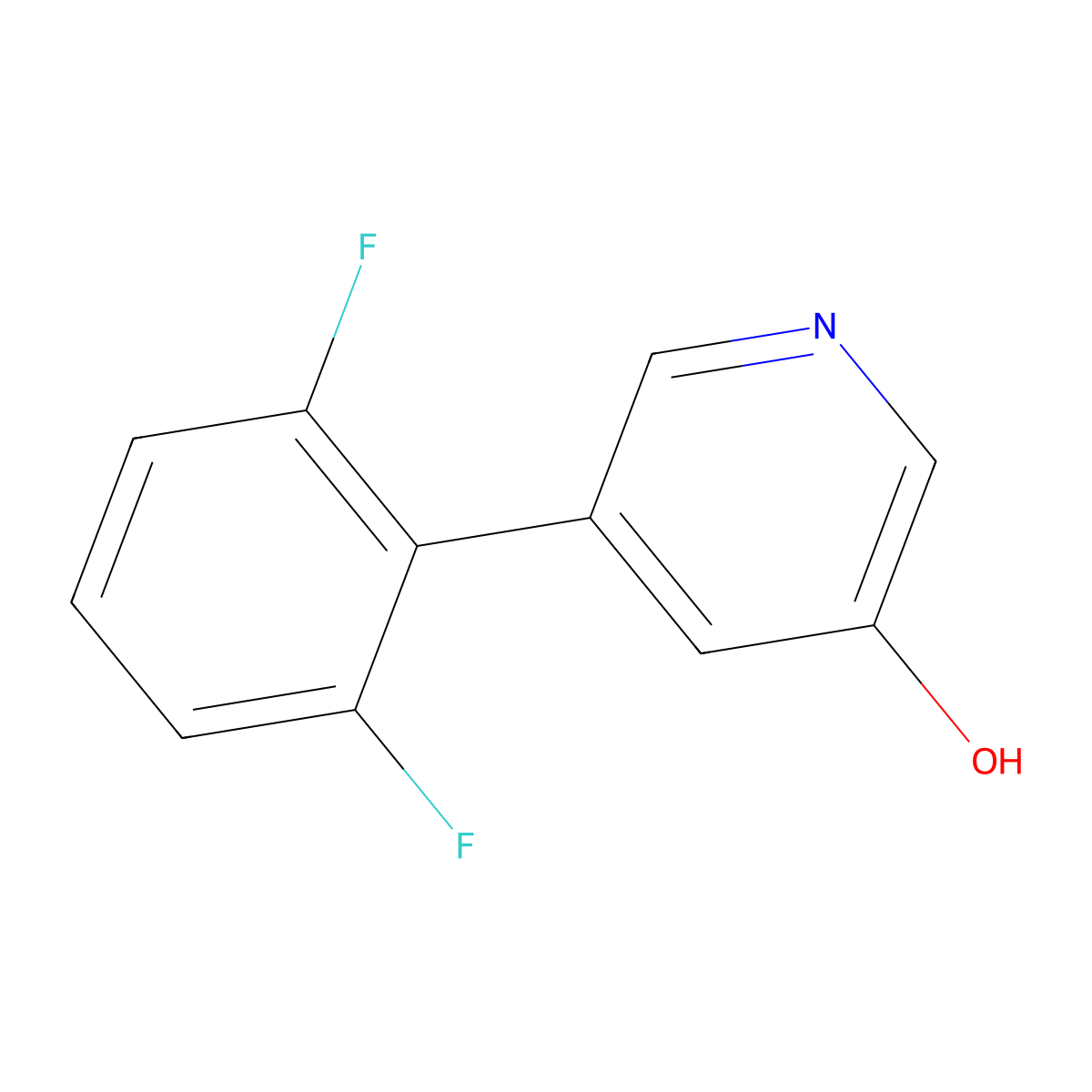 5-(2,6-Difluorophenyl)pyridin-3-ol molecular structure, CAS 1261937-47-6