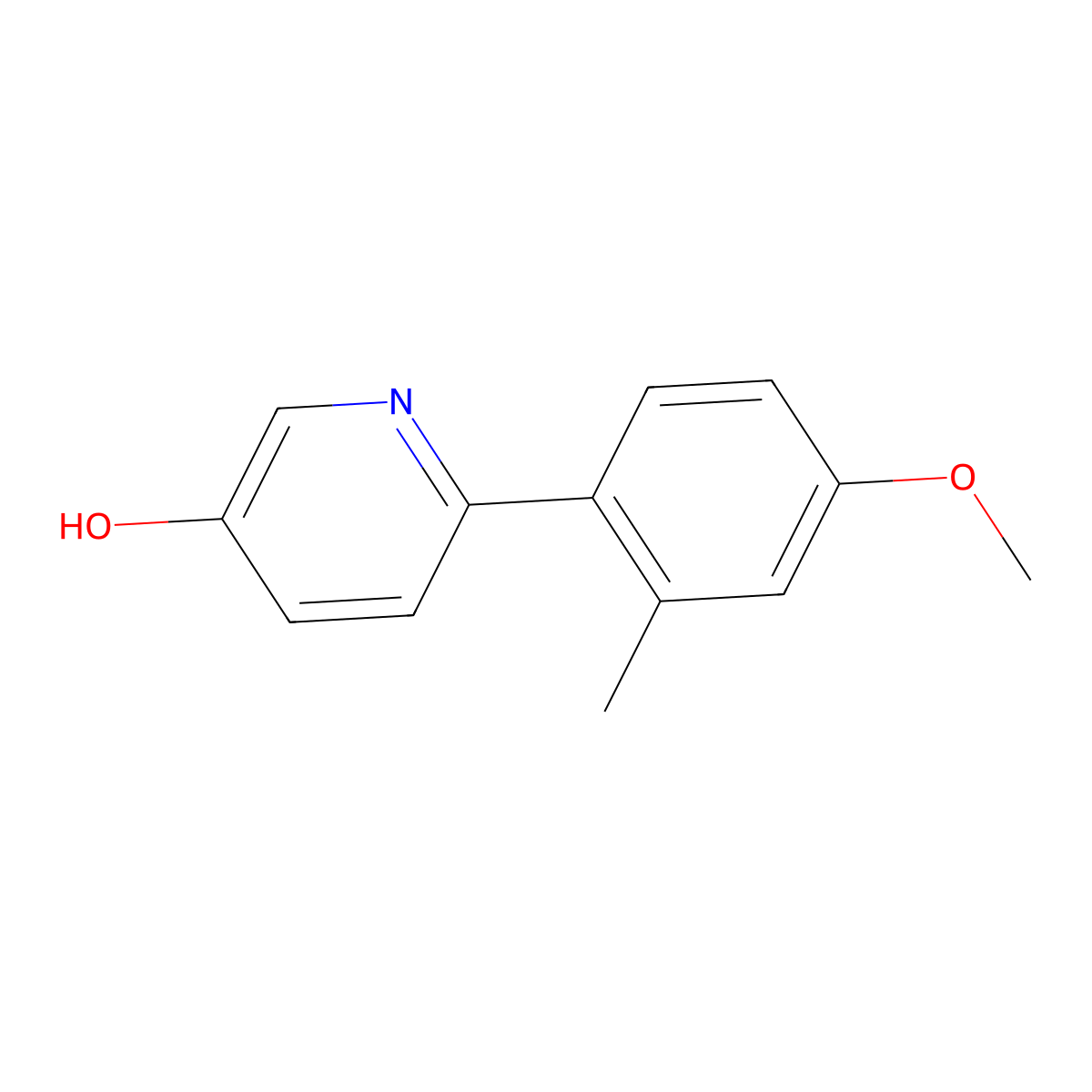 6-(4-Methoxy-2-methylphenyl)pyridin-3-ol molecular structure, CAS 1261937-56-7