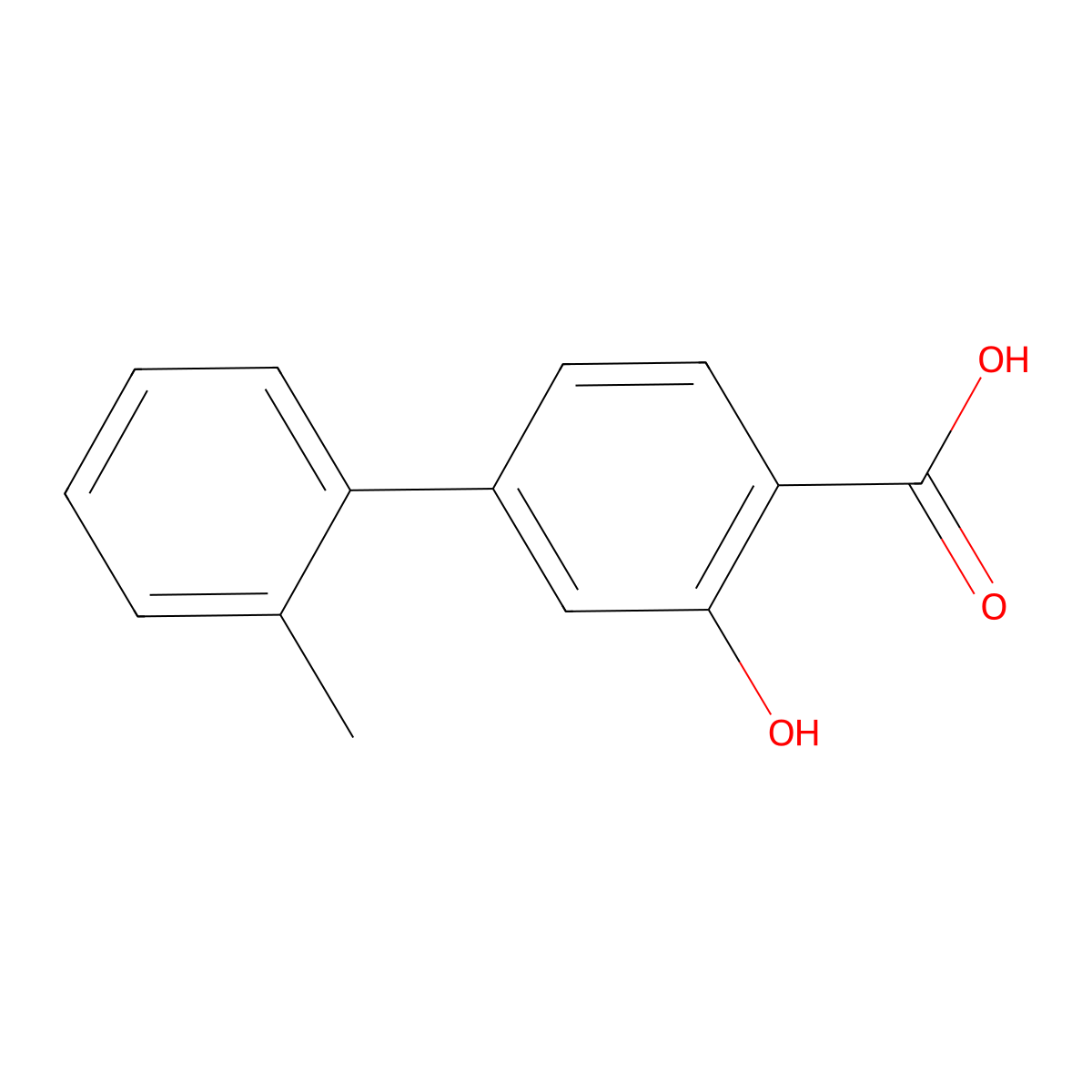 2-Hydroxy-4-(2-methylphenyl)benzoic acid molecular structure, CAS 1261937-59-0