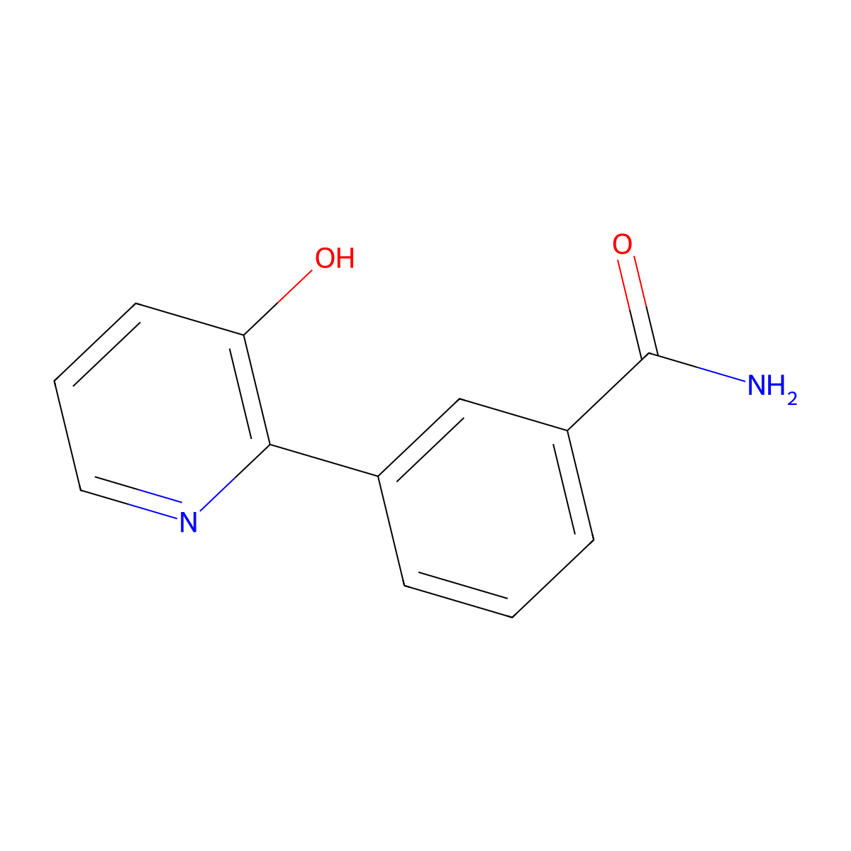 3-(3-Hydroxypyridin-2-yl)benzamide molecular structure, CAS 1261937-60-3