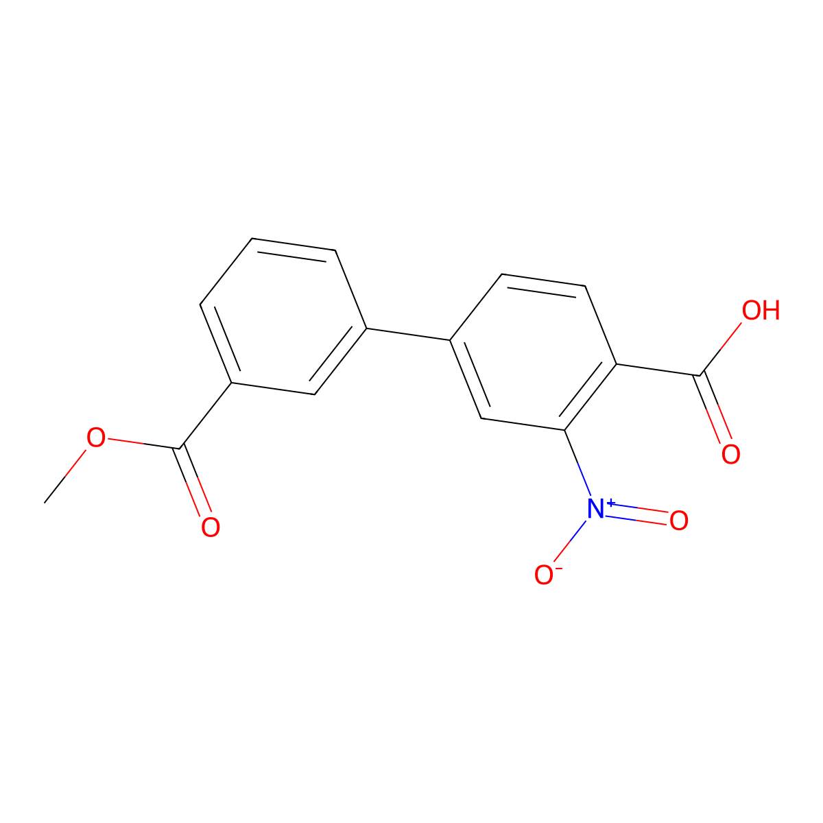 4-(3-Methoxycarbonylphenyl)-2-nitrobenzoic acid molecular structure, CAS 1261937-71-6