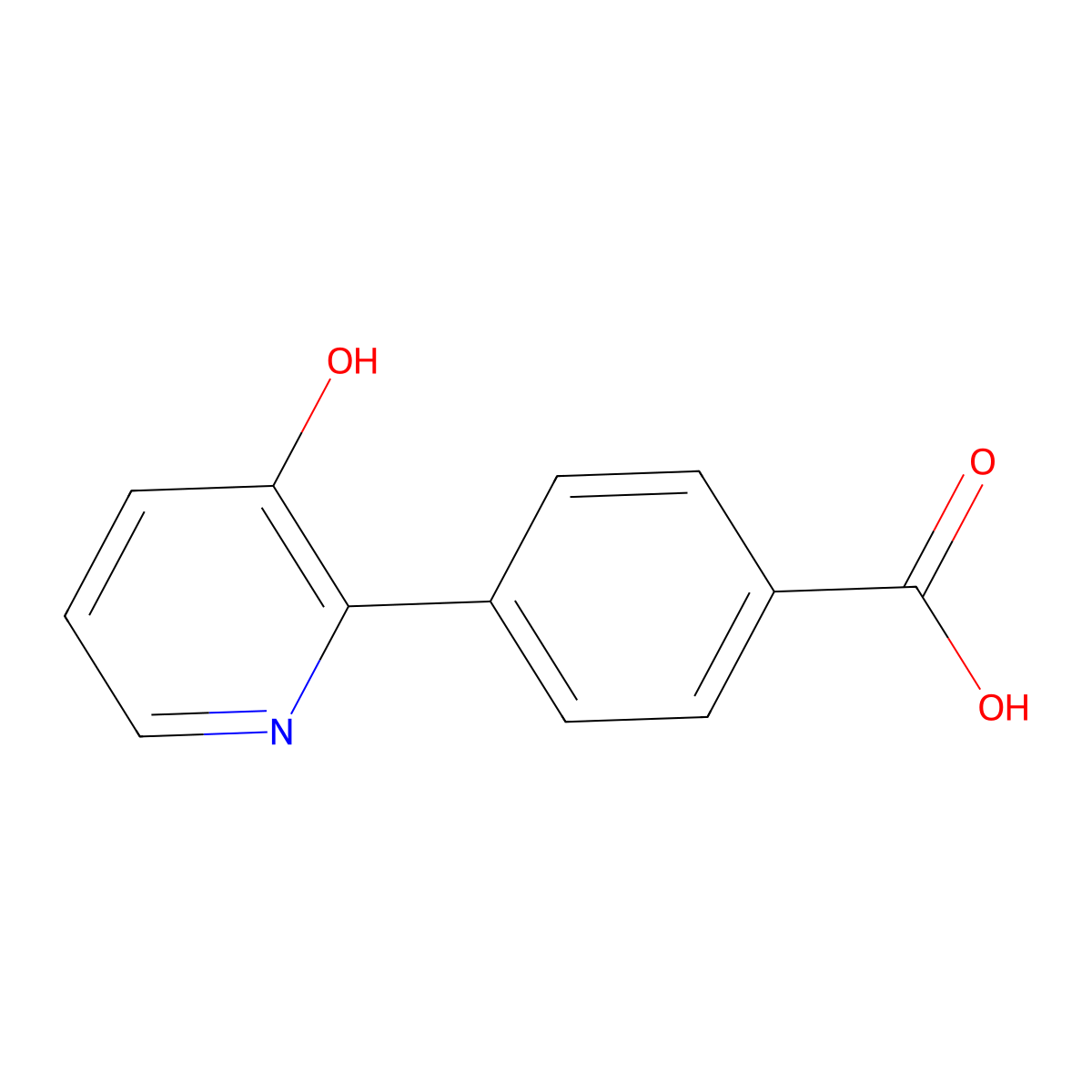 2-(4-Carboxyphenyl)-3-hydroxypyridine molecular structure, CAS 1261937-73-8