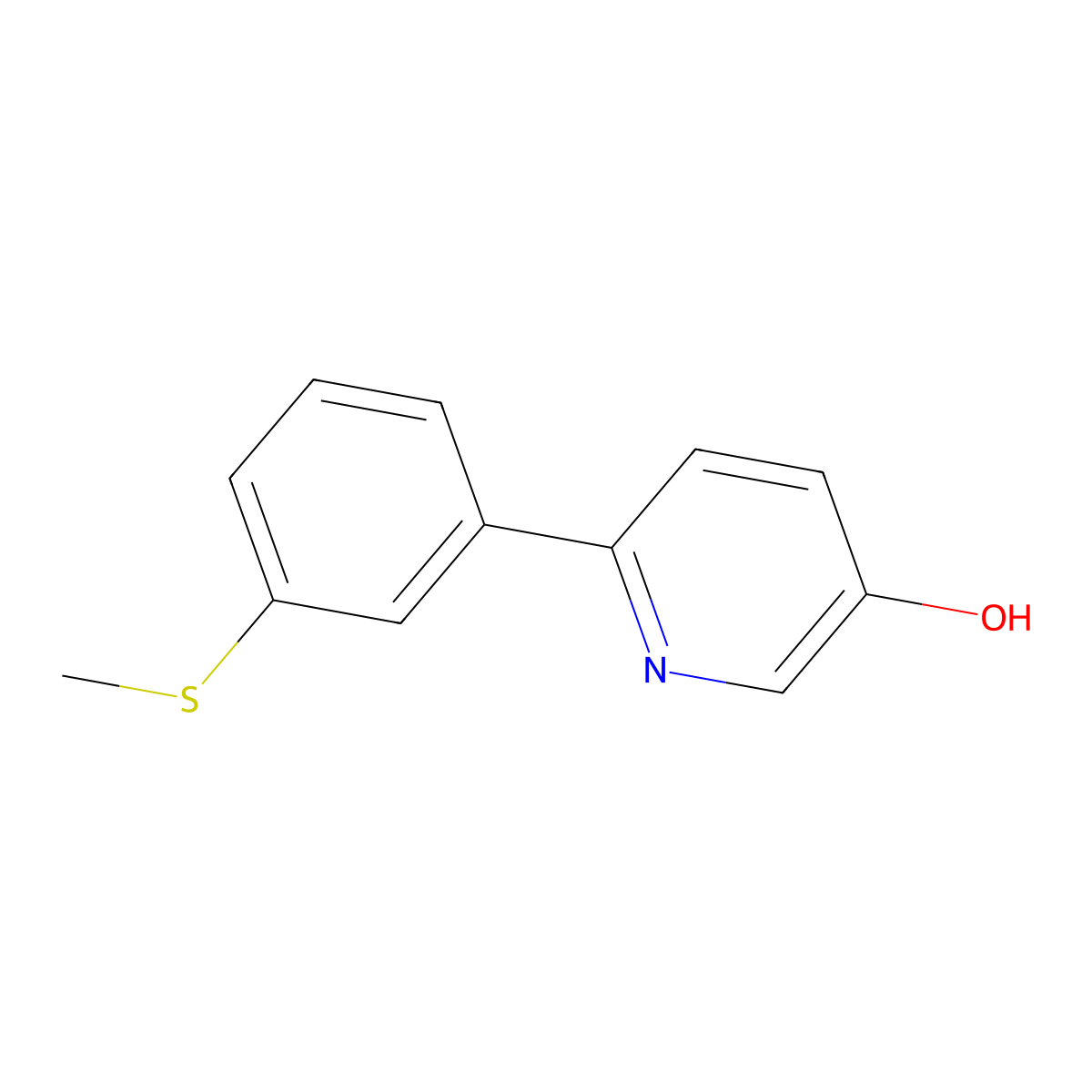 5-Hydroxy-2-(3-methylthiophenyl)pyridine molecular structure, CAS 1261937-83-0