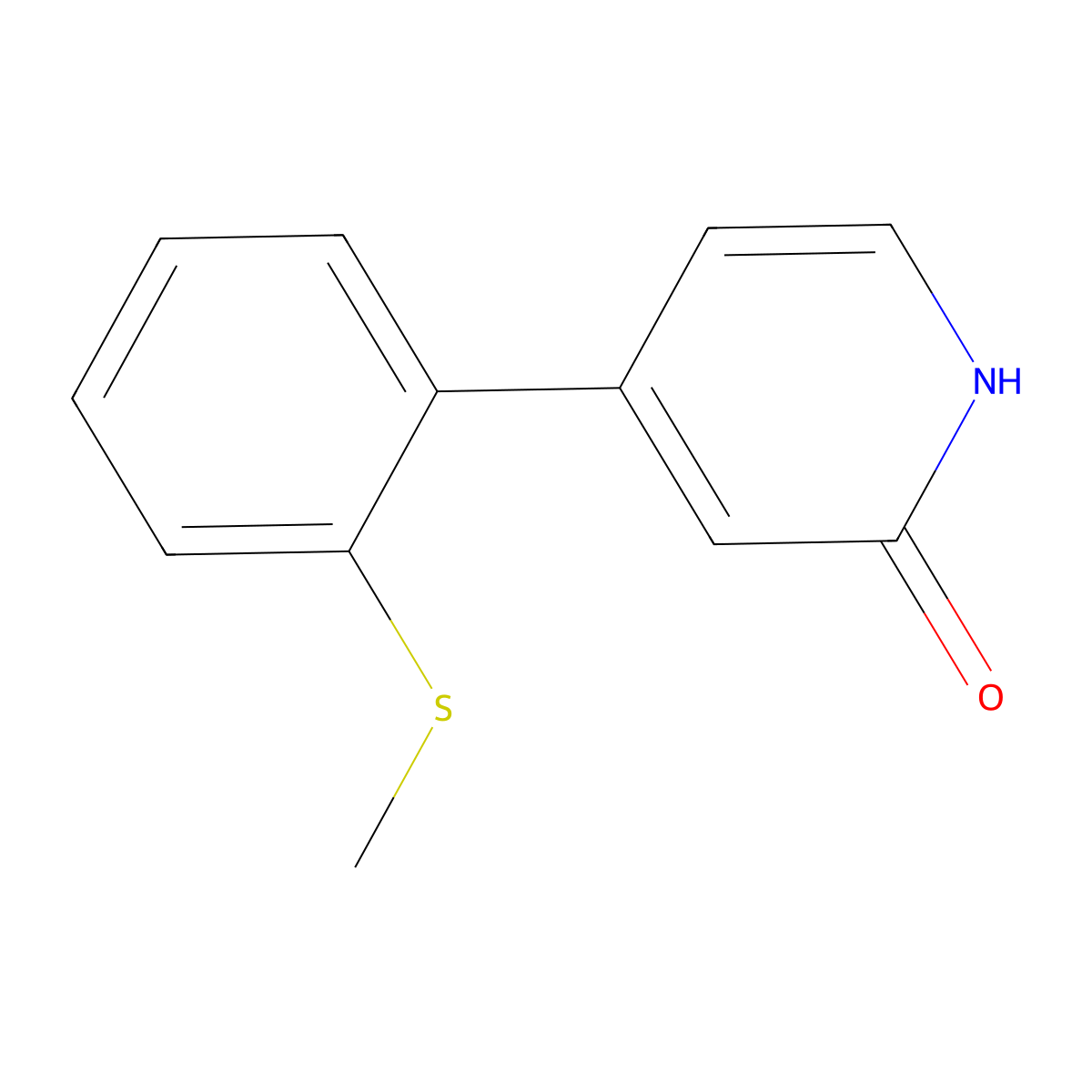 2-Hydroxy-4-(2-methylthiophenyl)pyridine molecular structure, CAS 1261937-84-1