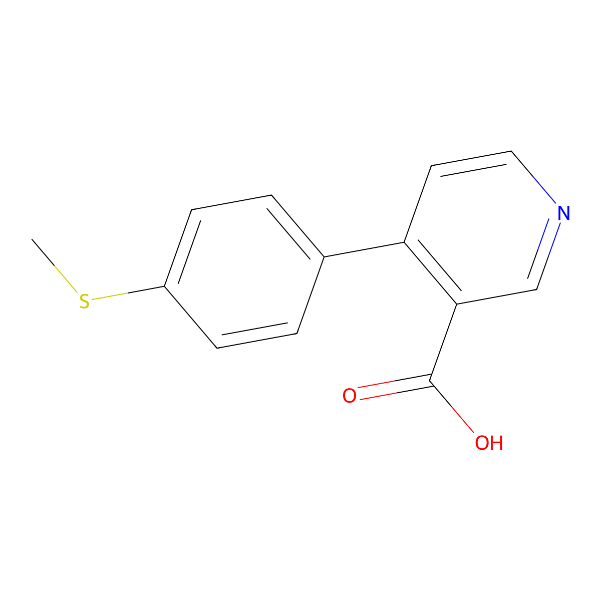 4-(4-Methylthiophenyl)nicotinic acid molecular structure, CAS 1261937-90-9