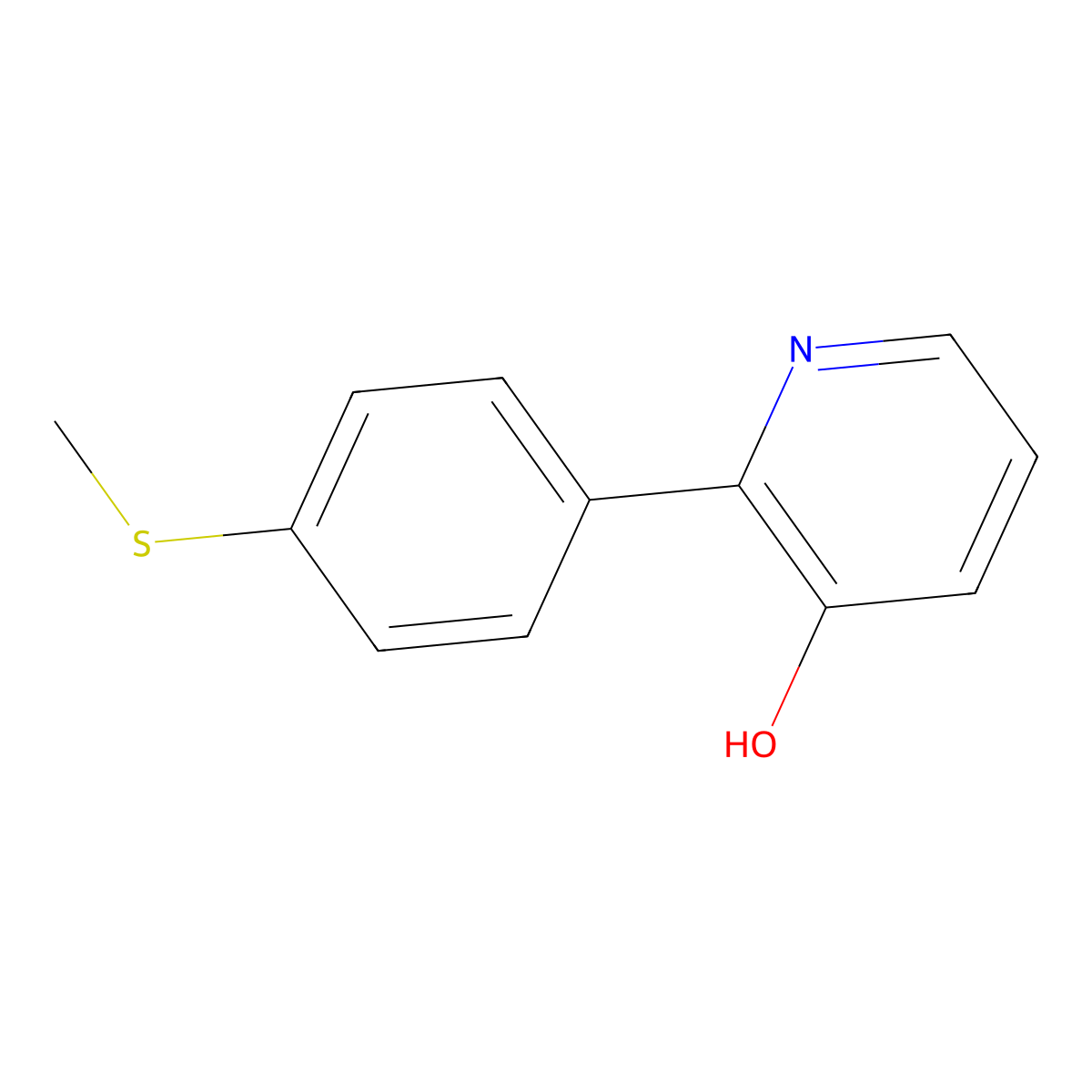 3-Hydroxy-2-(4-methylthiophenyl)pyridine molecular structure, CAS 1261937-96-5