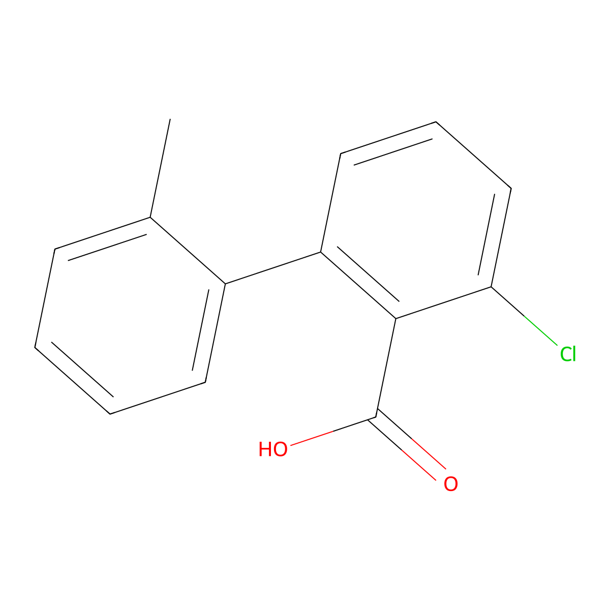6-Chloro-2-(2-methylphenyl)benzoic acid molecular structure, CAS 1261937-98-7