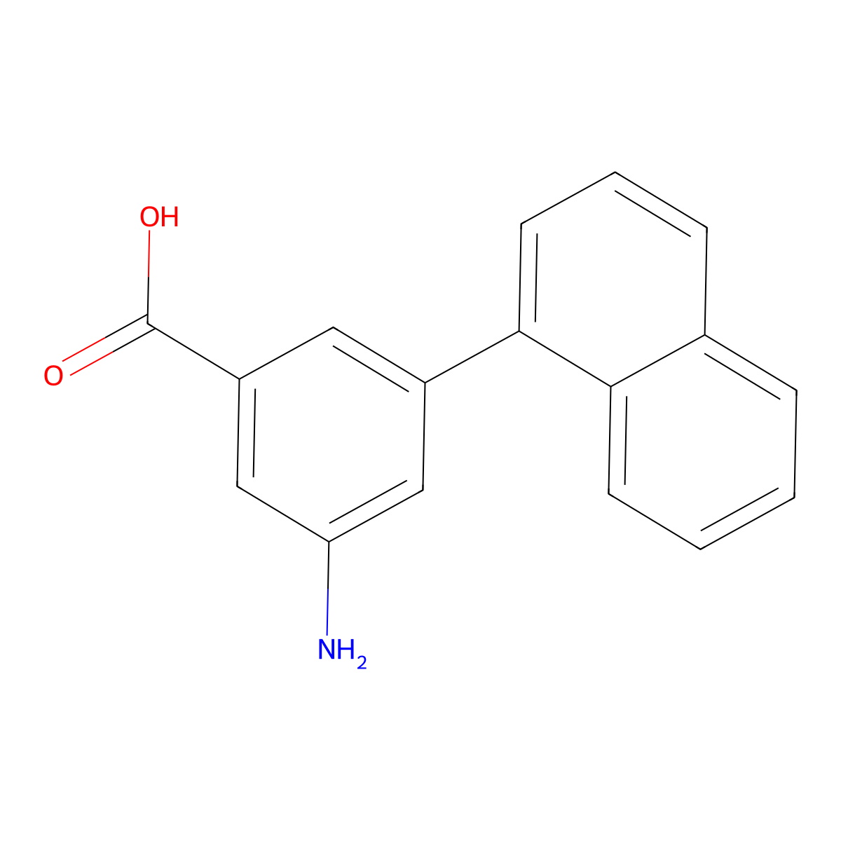 3-Amino-5-(naphthalen-1-yl)benzoic acid molecular structure, CAS 1261938-00-4