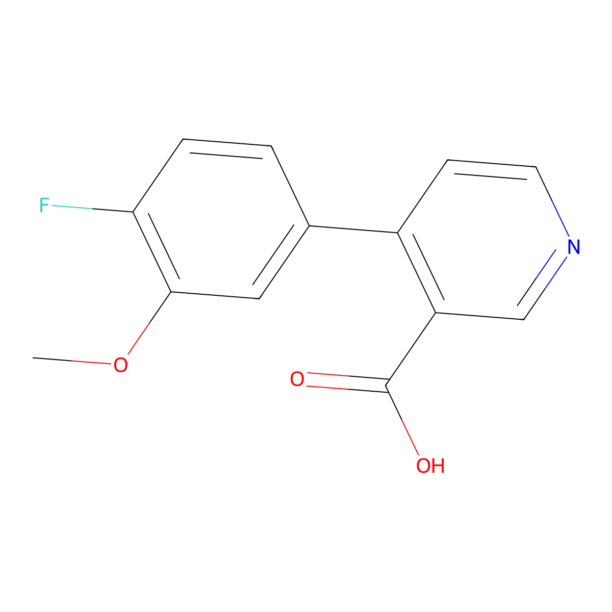 4-(4-Fluoro-3-methoxyphenyl)nicotinic acid molecular structure, CAS 1261938-01-5