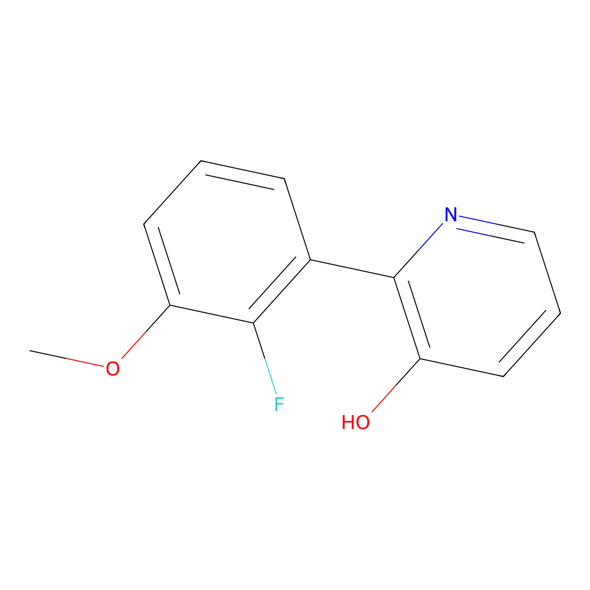 2-(2-Fluoro-3-methoxyphenyl)pyridin-3-ol molecular structure, CAS 1261938-09-3