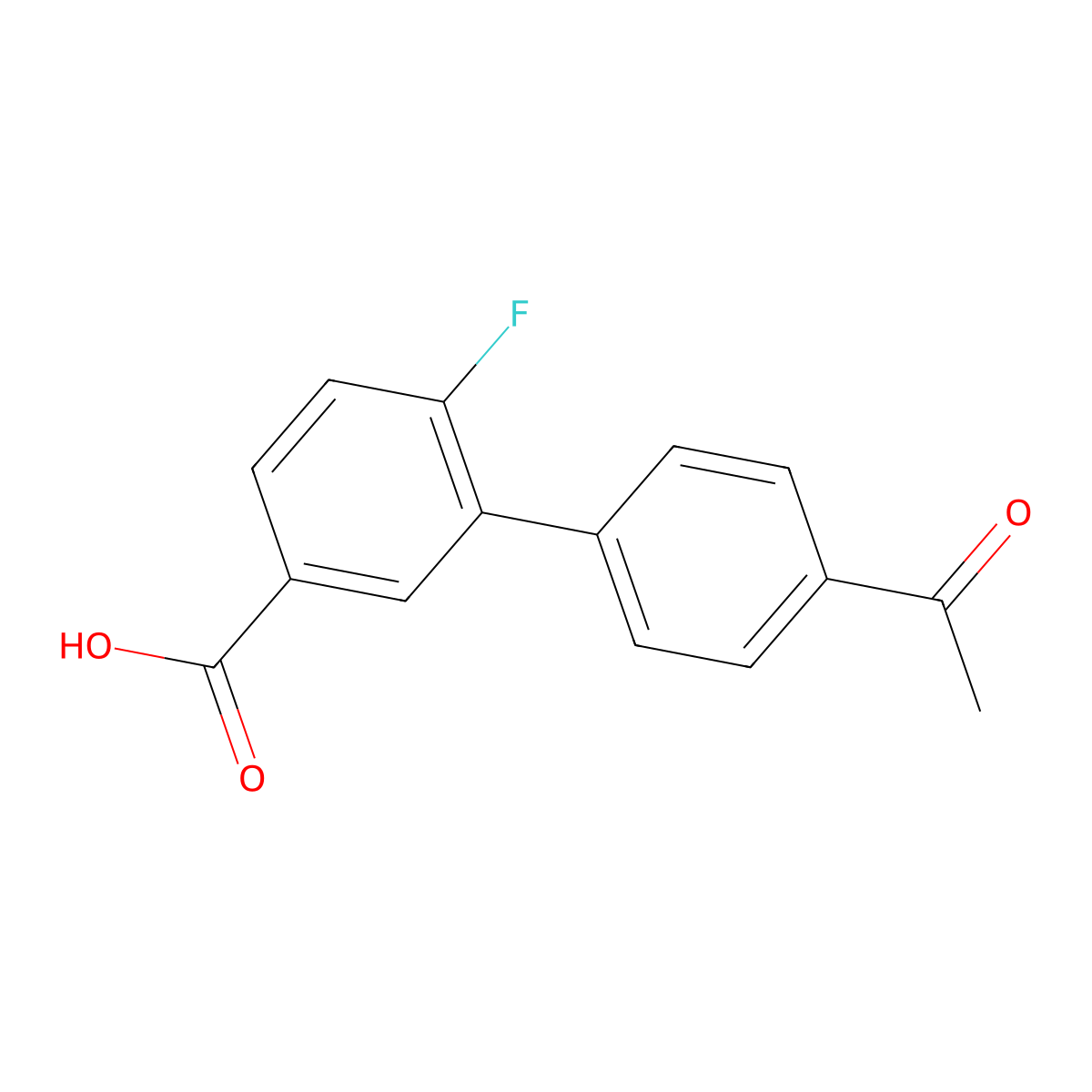 3-(4-Acetylphenyl)-4-fluorobenzoic acid molecular structure, CAS 1261938-14-0