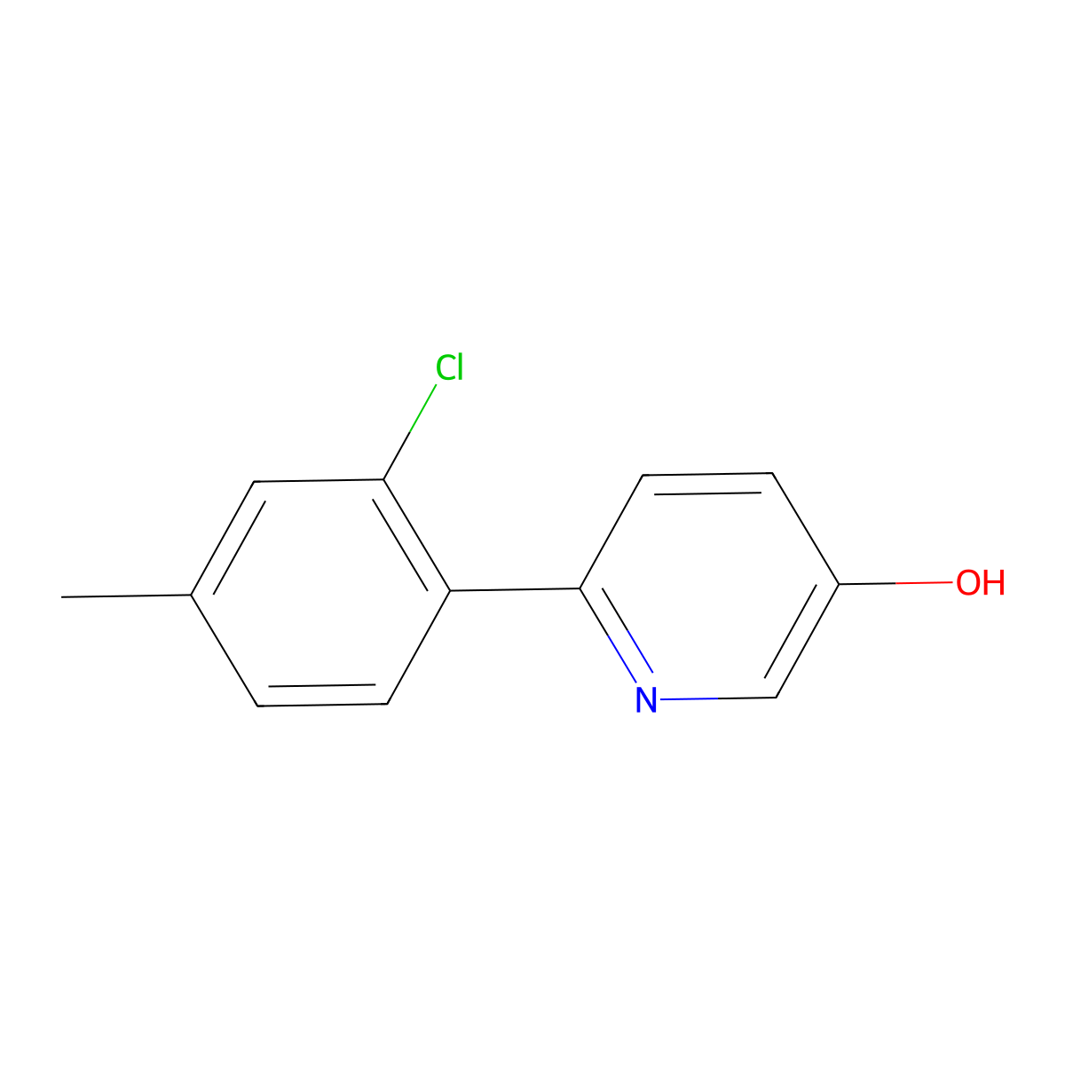 6-(2-Chloro-4-methylphenyl)pyridin-3-ol molecular structure, CAS 1261938-15-1