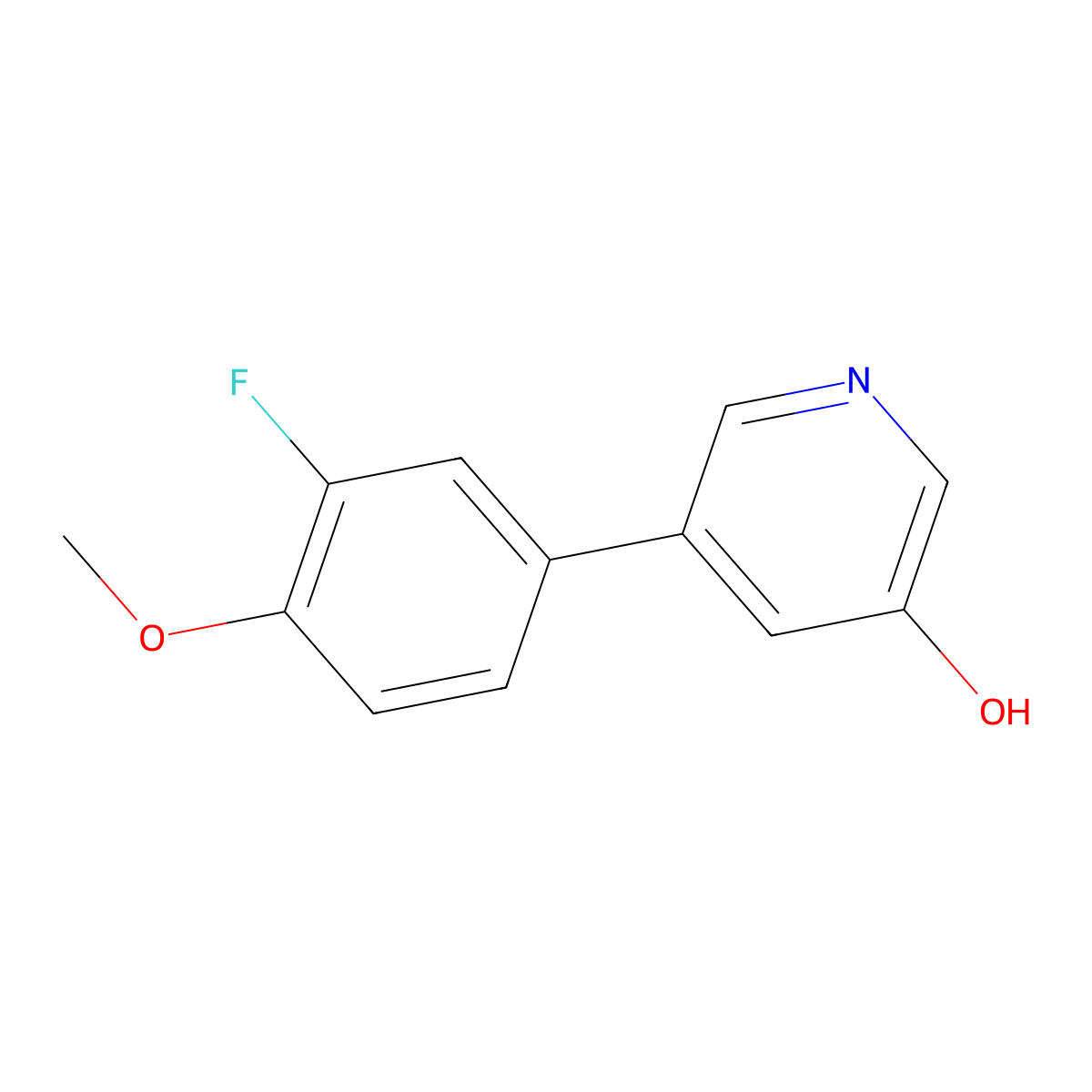5-(3-Fluoro-4-methoxyphenyl)pyridin-3-ol molecular structure, CAS 1261938-17-3