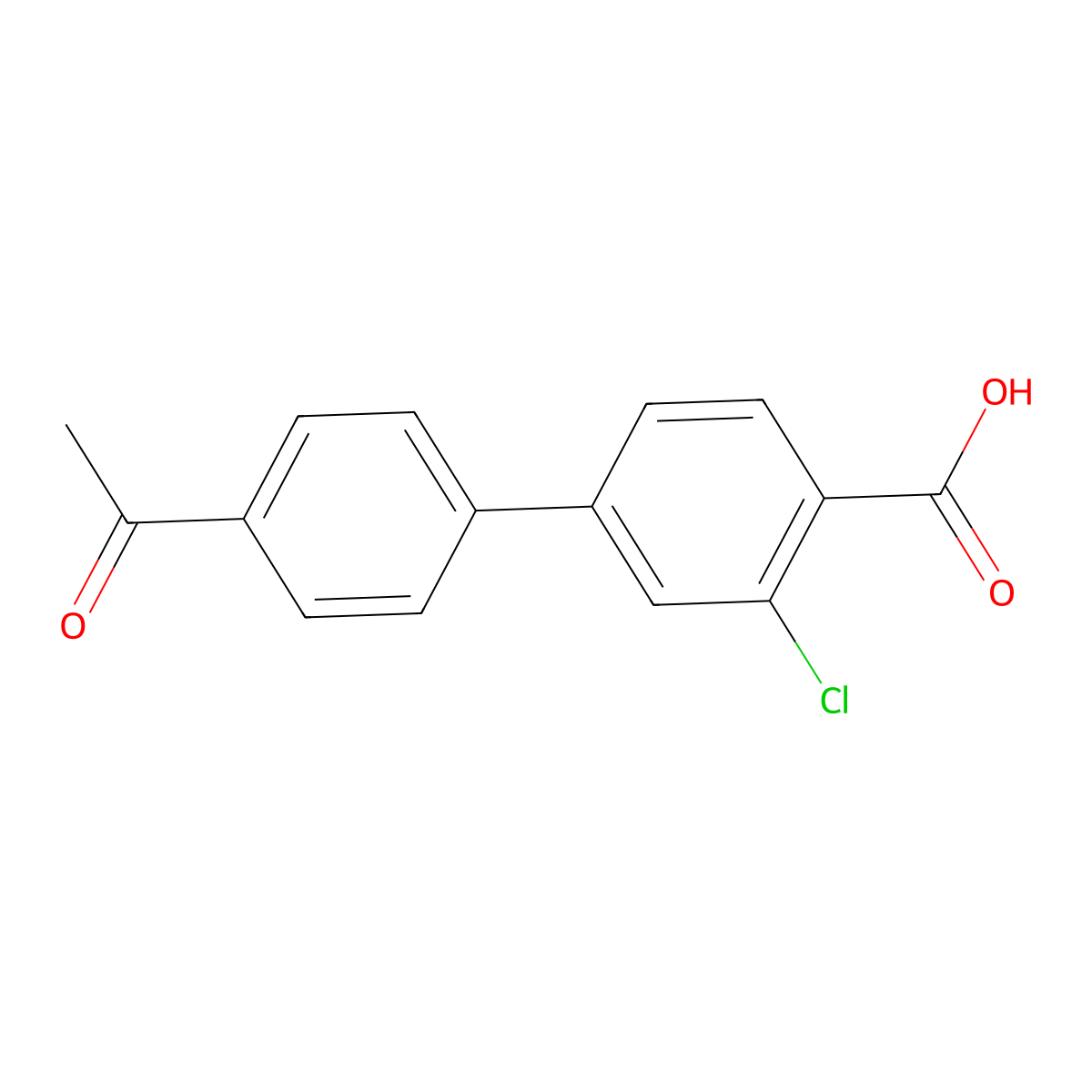 4-(4-Acetylphenyl)-2-chlorobenzoic acid molecular structure, CAS 1261938-19-5