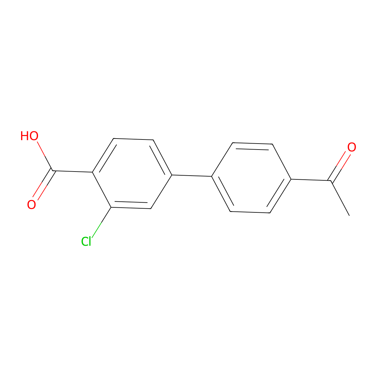 4-(4-Acetylphenyl)-2-chlorobenzoic acid molecular structure, CAS 1261938-19-5
