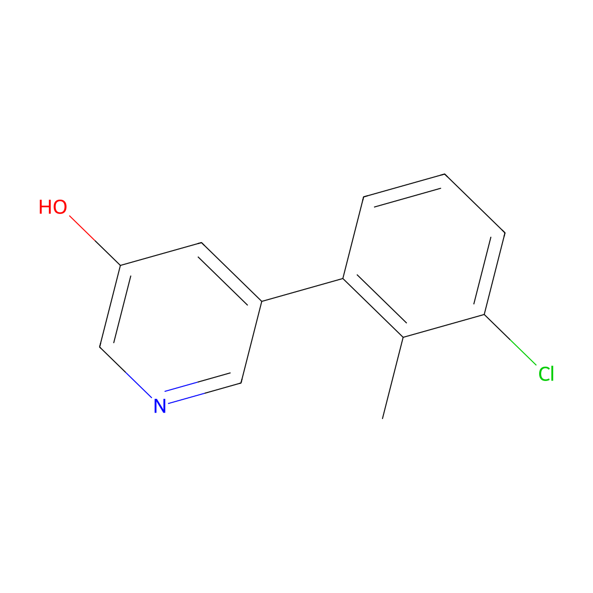 5-(3-Chloro-2-methylphenyl)pyridin-3-ol molecular structure, CAS 1261938-24-2
