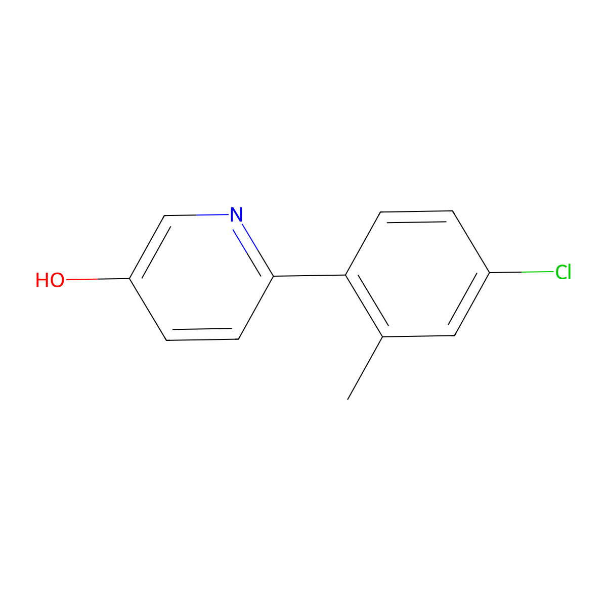 6-(4-Chloro-2-methylphenyl)pyridin-3-ol molecular structure, CAS 1261938-30-0