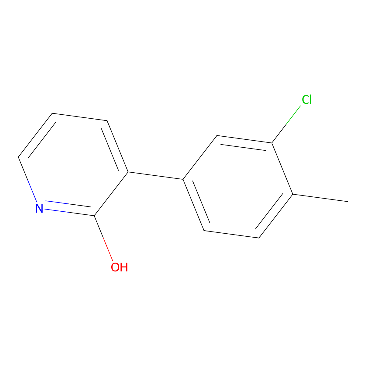 3-(3-Chloro-4-methylphenyl)-2-hydroxypyridine molecular structure, CAS 1261938-38-8