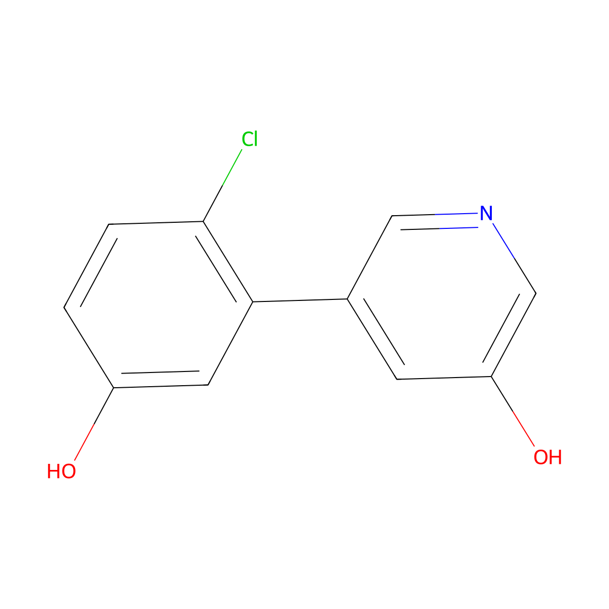 5-(2-Chloro-5-hydroxyphenyl)pyridin-3-ol molecular structure, CAS 1261938-57-1