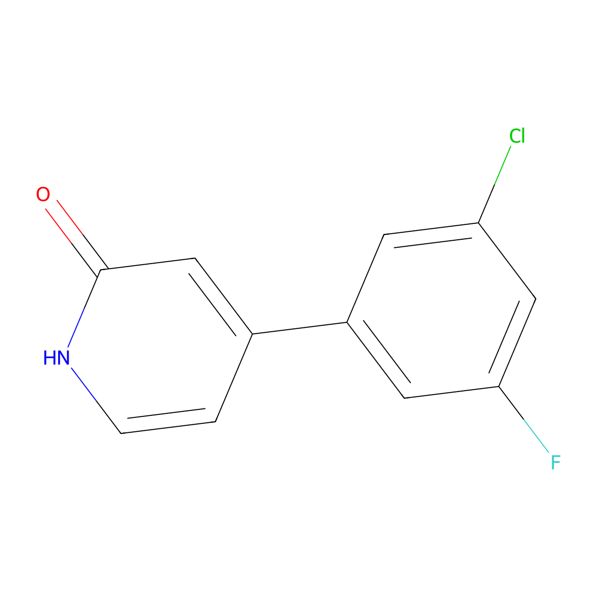 4-(3-Chloro-5-fluorophenyl)-2-hydroxypyridine molecular structure, CAS 1261938-64-0