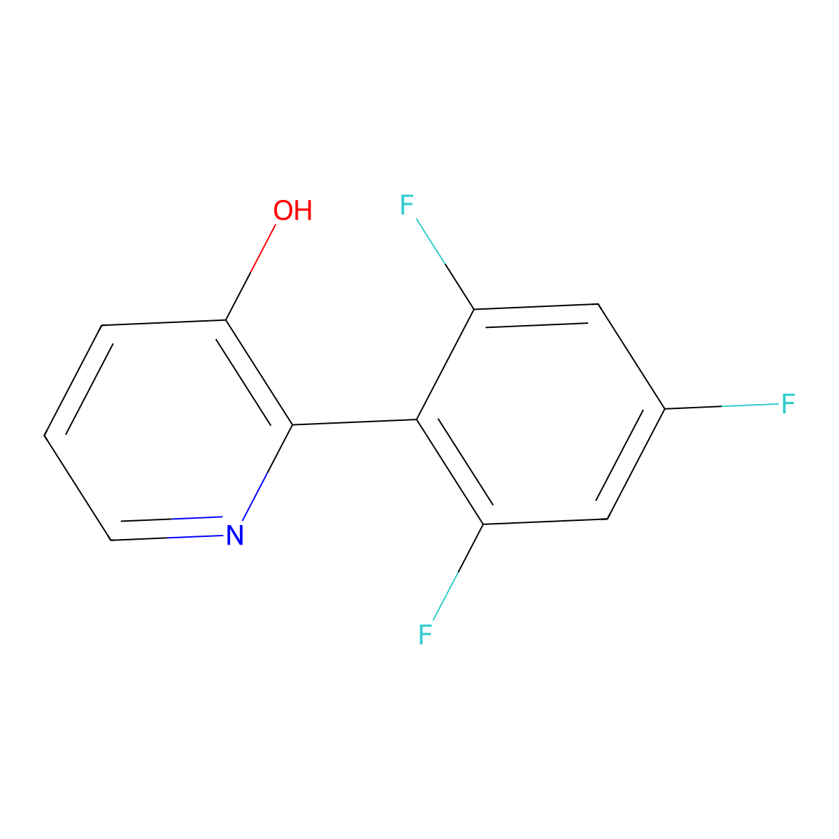2-(2,4,6-Trifluorophenyl)pyridin-3-ol molecular structure, CAS 1261938-66-2