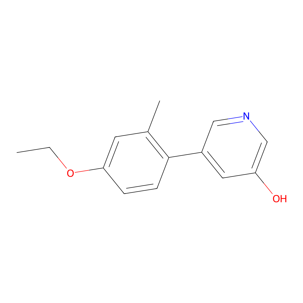 5-(4-Ethoxy-2-methylphenyl)pyridin-3-ol molecular structure, CAS 1261938-69-5