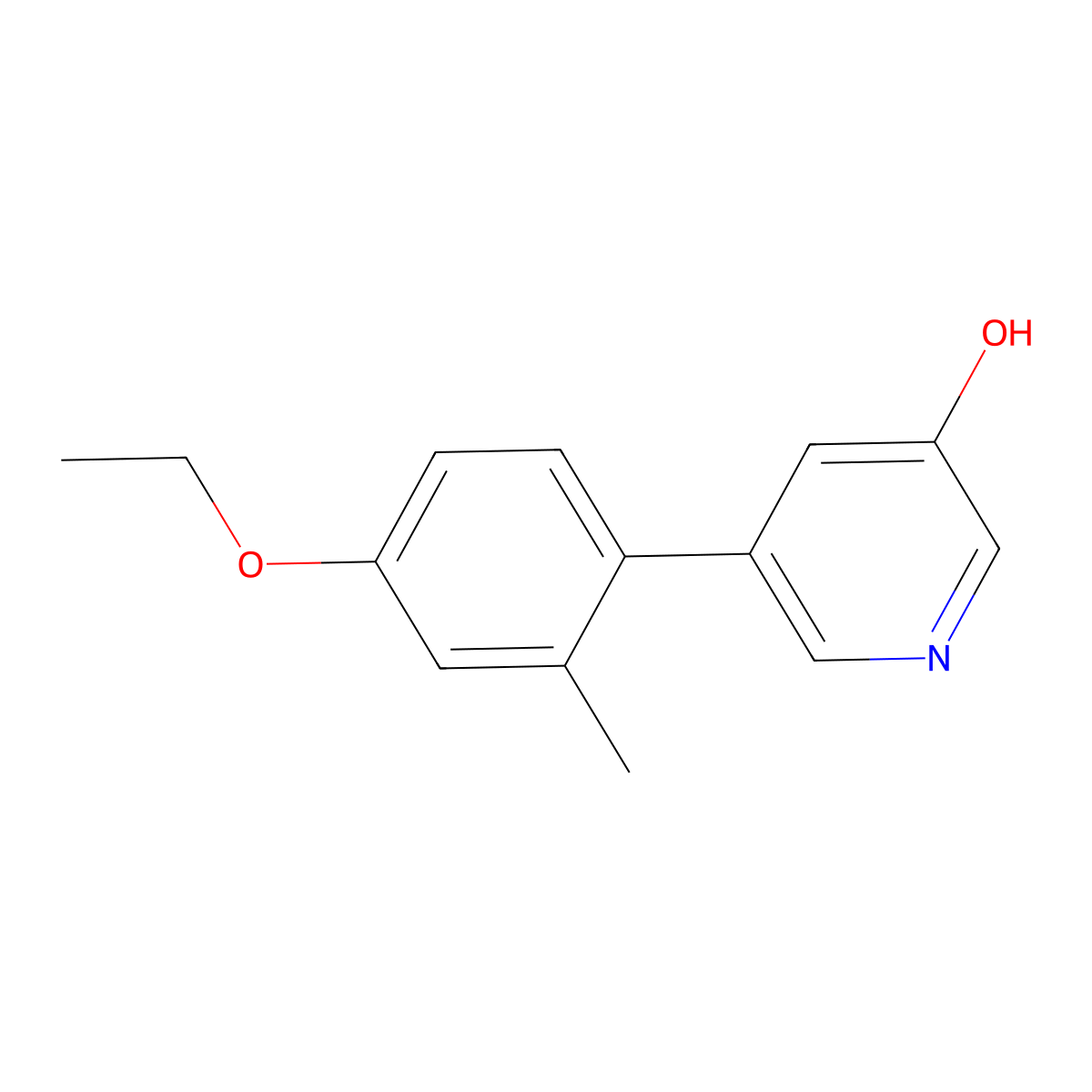 5-(4-Ethoxy-2-methylphenyl)pyridin-3-ol molecular structure, CAS 1261938-69-5