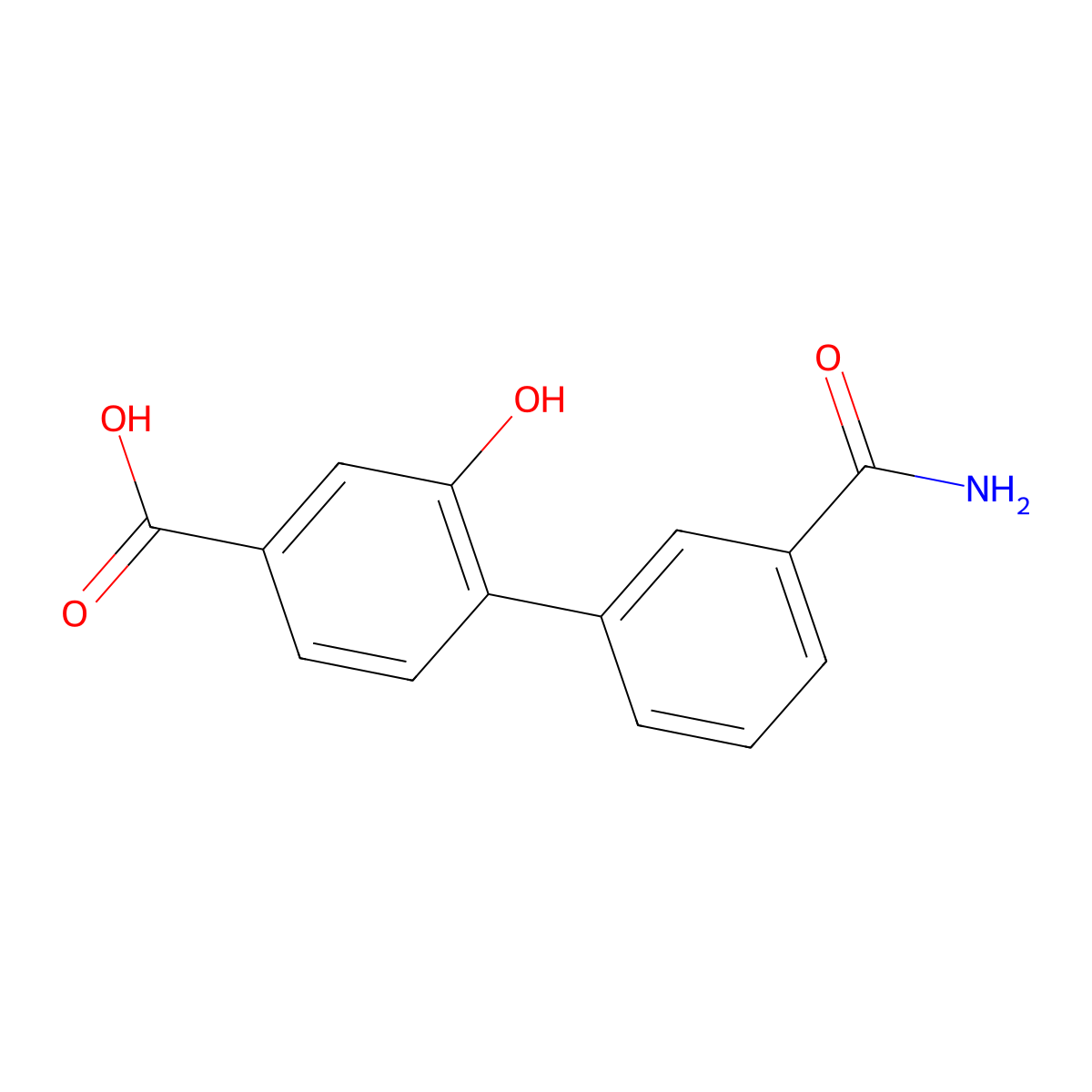 4-(3-Aminocarbonylphenyl)-3-hydroxybenzoic acid molecular structure, CAS 1261938-76-4
