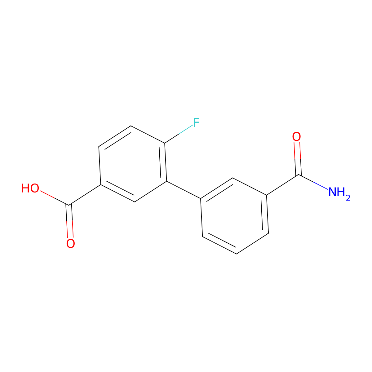 3-(3-Aminocarbonylphenyl)-4-fluorobenzoic acid molecular structure, CAS 1261938-81-1