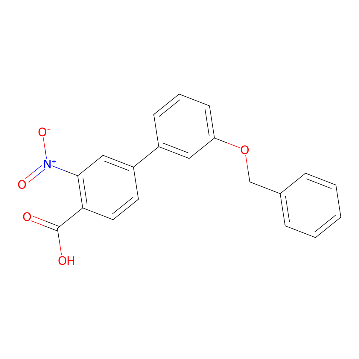 4-(3-Benzyloxyphenyl)-2-nitrobenzoic acid molecular structure, CAS 1261938-82-2