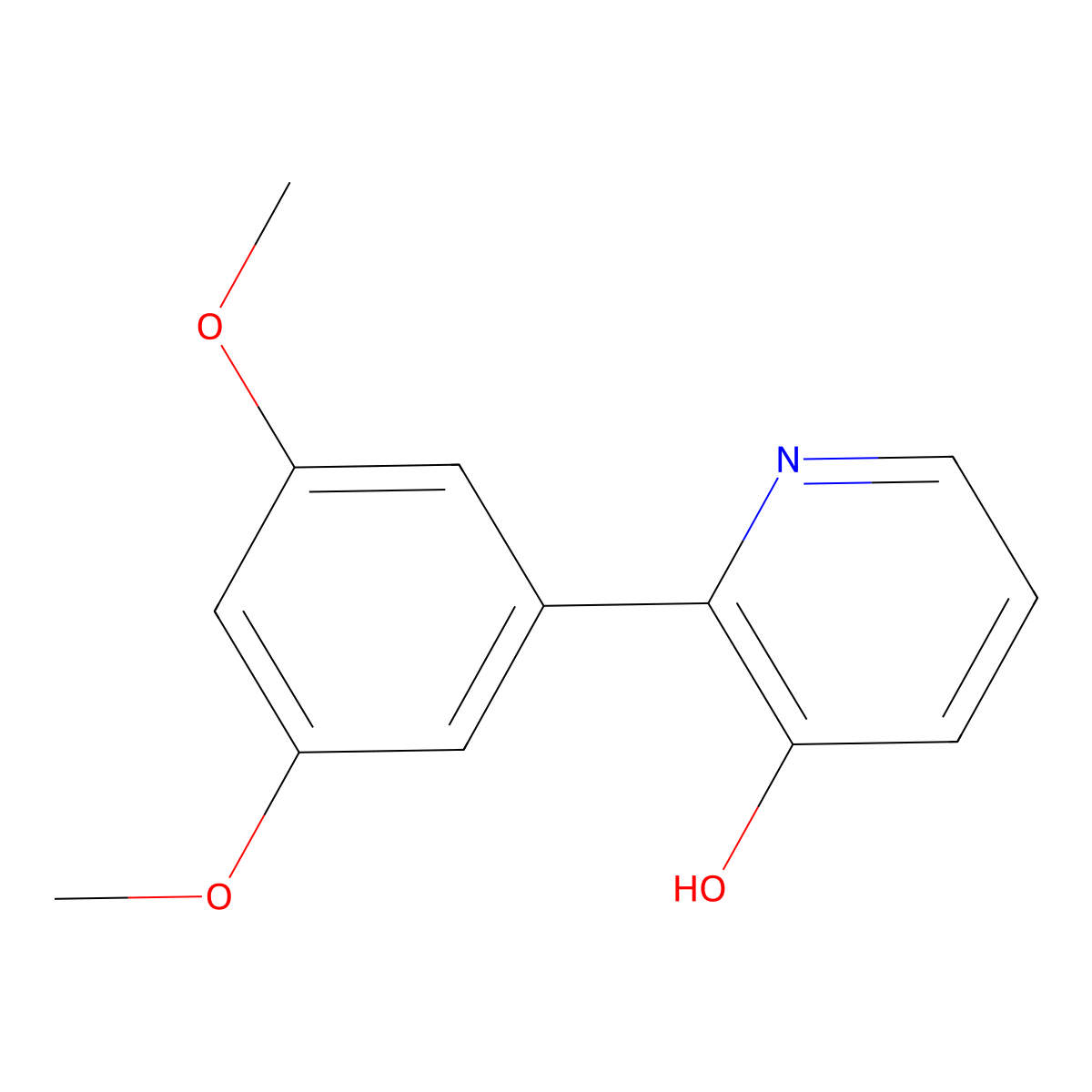 2-(3,5-Dimethoxyphenyl)pyridin-3-ol molecular structure, CAS 1261938-87-7