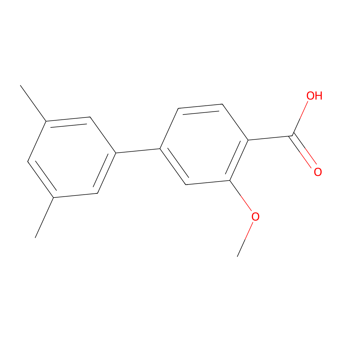 4-(3,5-Dimethylphenyl)-2-methoxybenzoic acid molecular structure, CAS 1261938-96-8