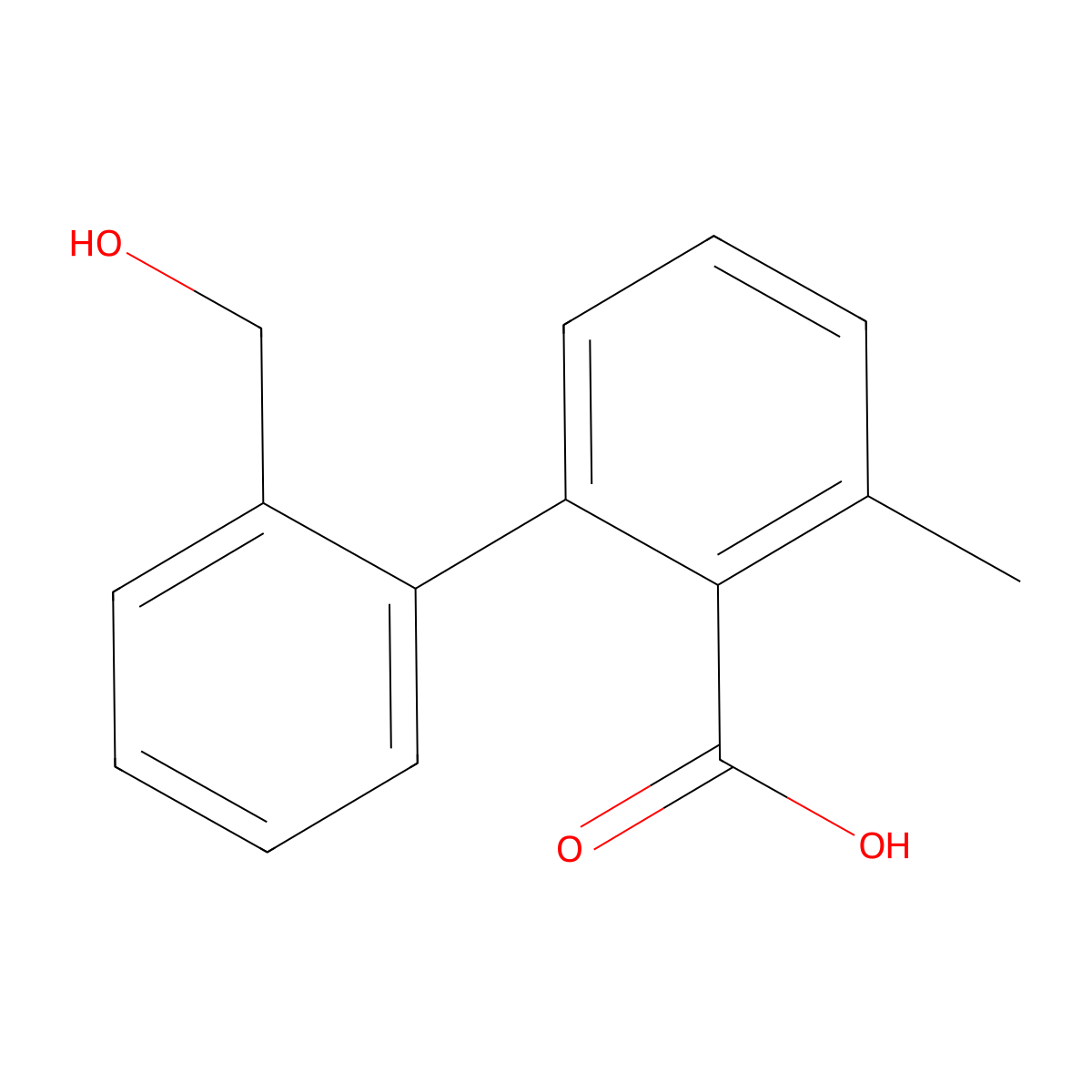 2-(2-Hydroxymethylphenyl)-6-methylbenzoic acid molecular structure, CAS 1261938-98-0