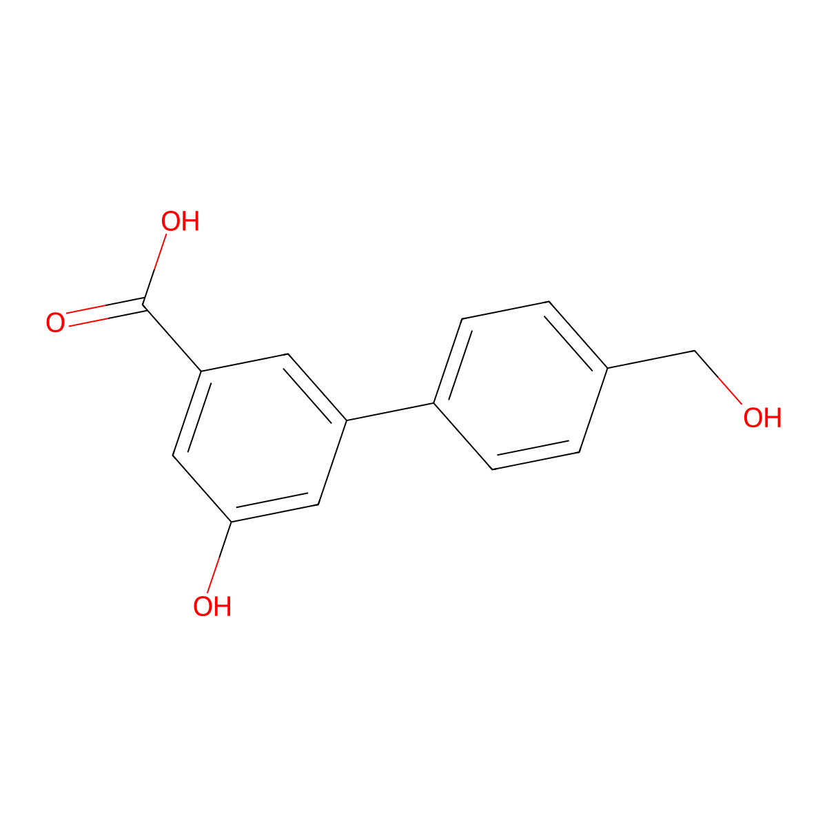 5-Hydroxy-3-(4-hydroxymethylphenyl)benzoic acid molecular structure, CAS 1261939-16-5