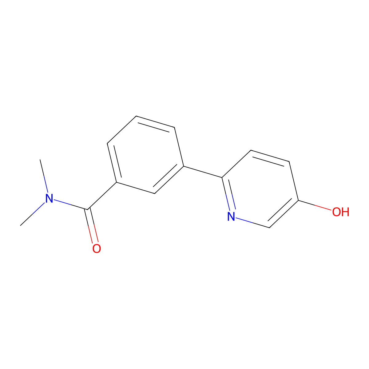 3-(5-hydroxypyridin-2-yl)-N,N-dimethylbenzamide molecular structure, CAS 1261939-18-7